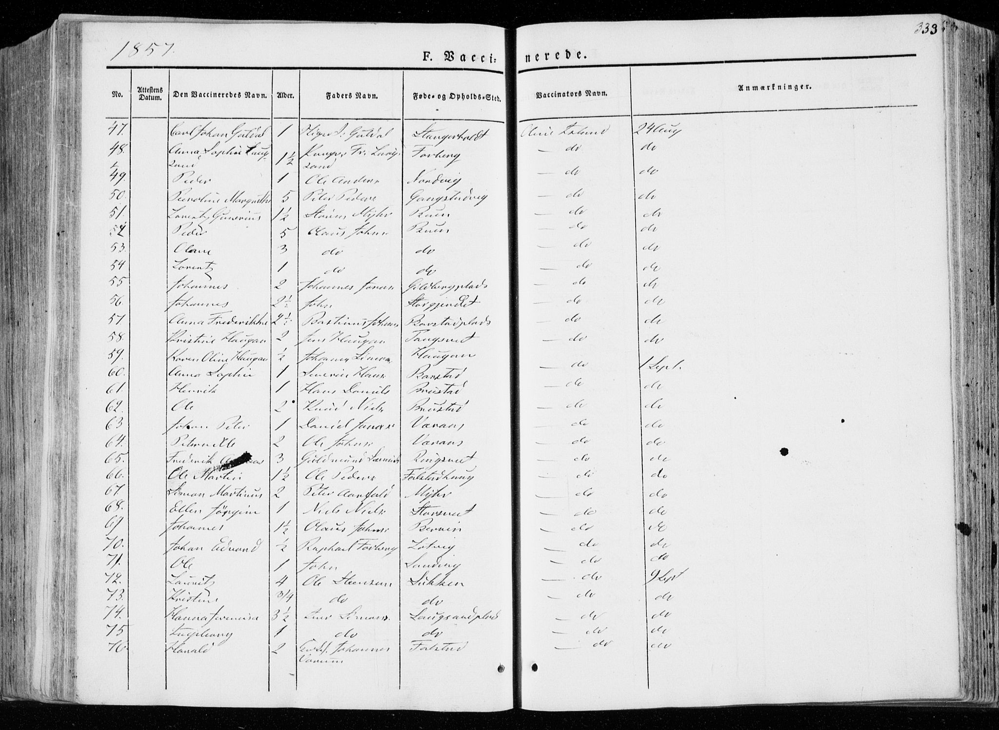 Ministerialprotokoller, klokkerbøker og fødselsregistre - Nord-Trøndelag, SAT/A-1458/722/L0218: Ministerialbok nr. 722A05, 1843-1868, s. 333