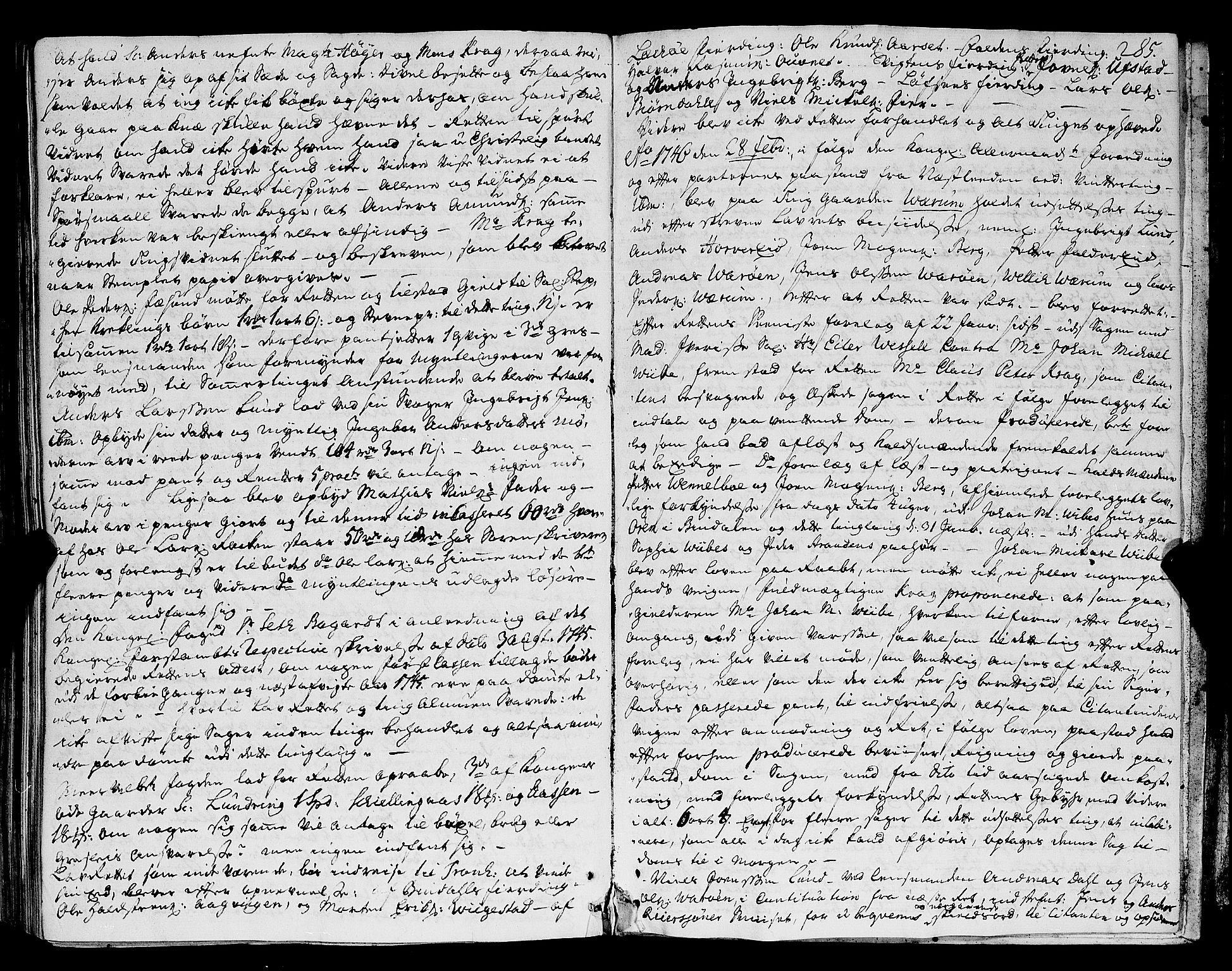 Namdal sorenskriveri, AV/SAT-A-4133/1/1/1A/L0008: Tingbok, 1742-1746, s. 284b-285a