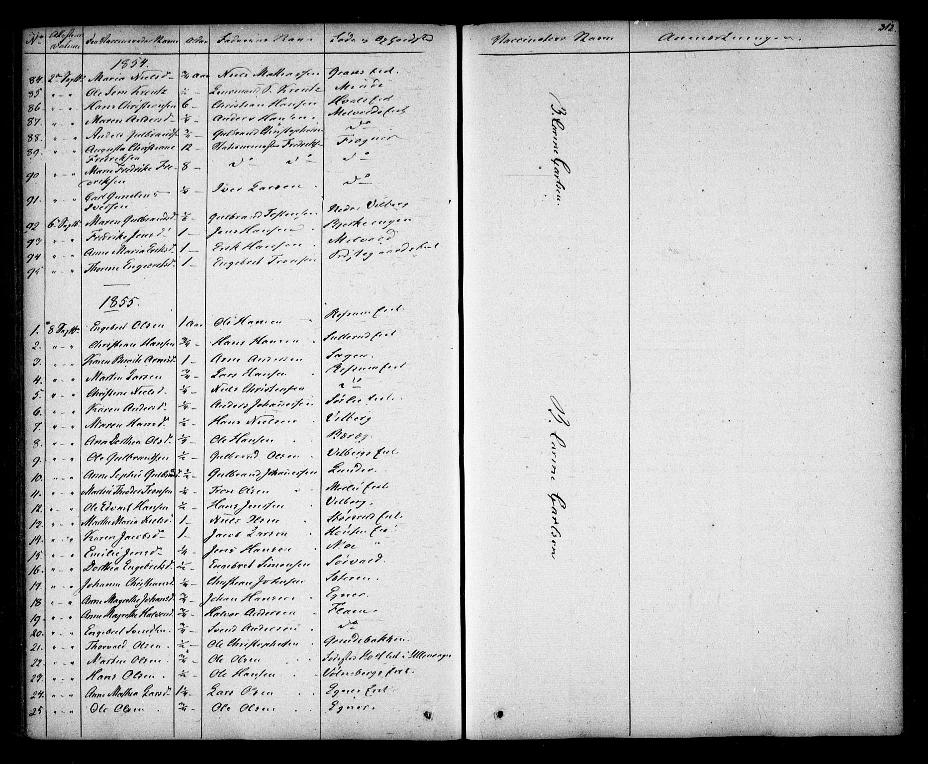 Sørum prestekontor Kirkebøker, SAO/A-10303/F/Fa/L0005: Ministerialbok nr. I 5, 1846-1863, s. 312