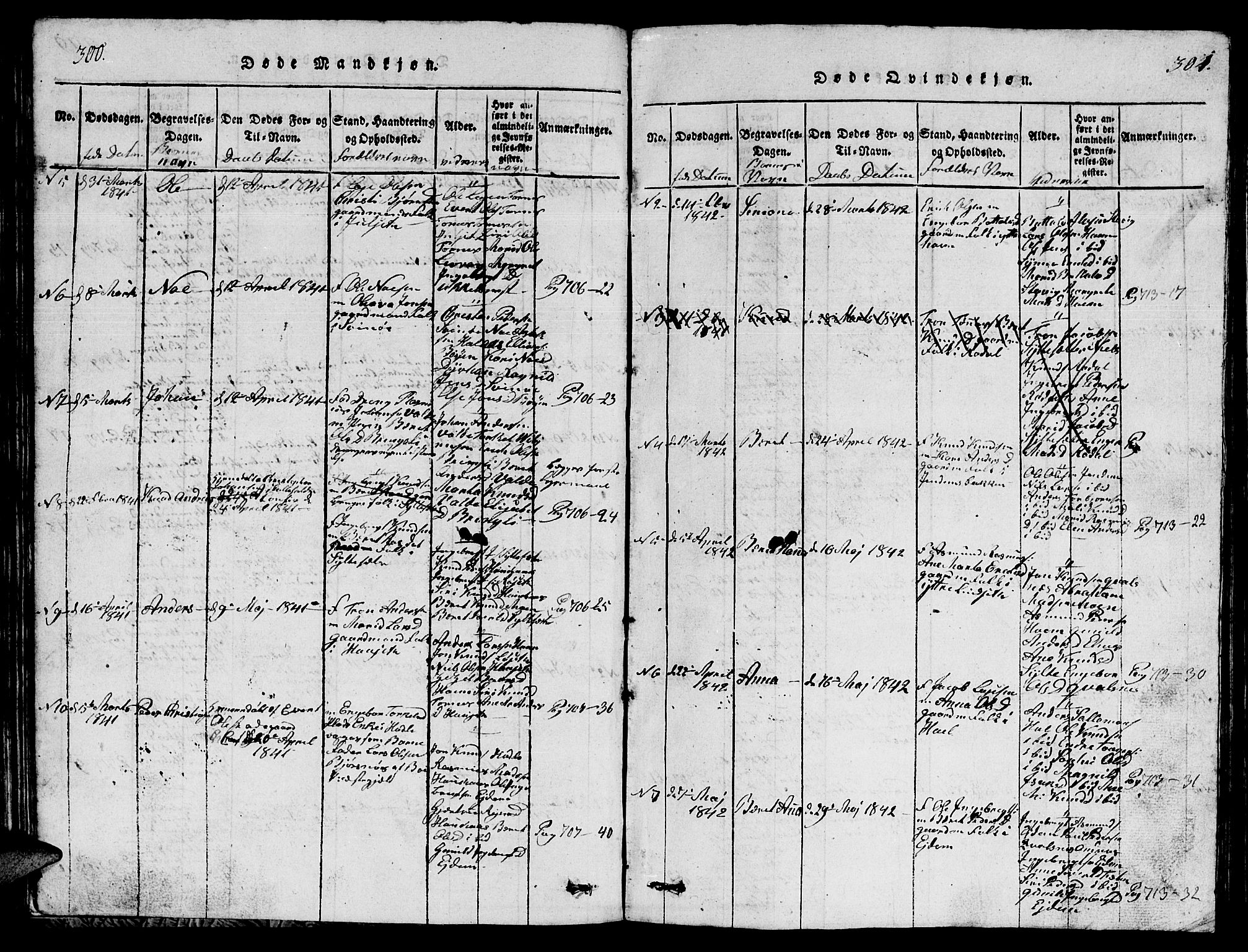 Ministerialprotokoller, klokkerbøker og fødselsregistre - Møre og Romsdal, AV/SAT-A-1454/565/L0752: Klokkerbok nr. 565C01, 1817-1844, s. 300-301