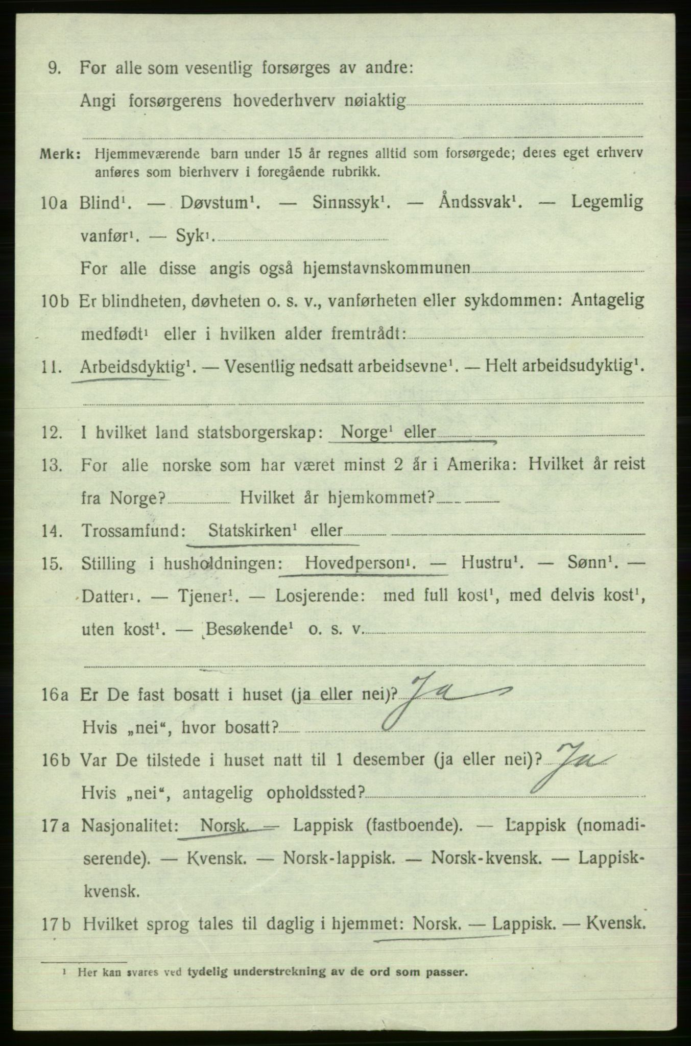 SATØ, Folketelling 1920 for 2019 Kjelvik herred, 1920, s. 5900