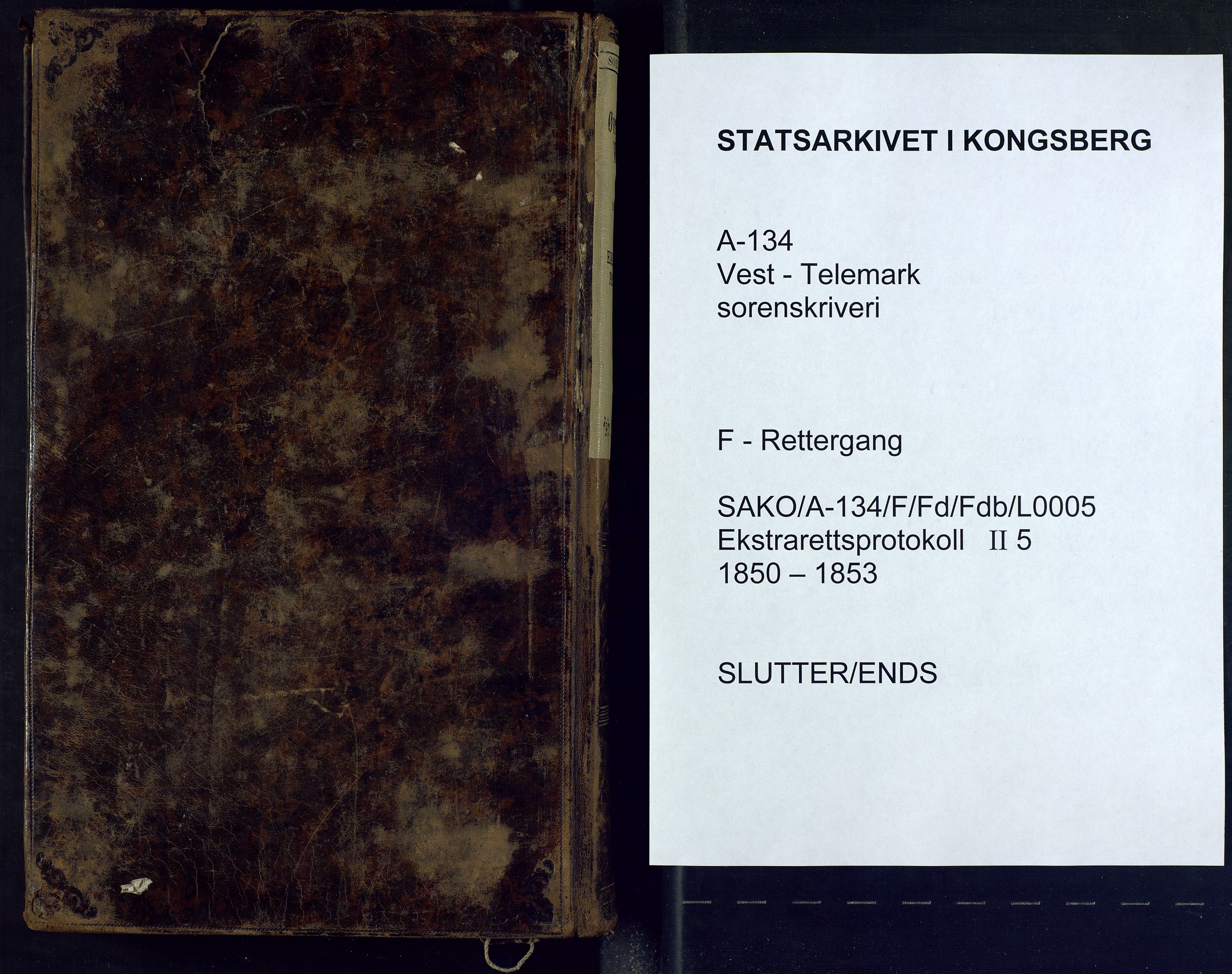 Vest-Telemark sorenskriveri, AV/SAKO-A-134/F/Fd/Fdb/L0005: Ekstrarettsprotokoll, 1850-1853