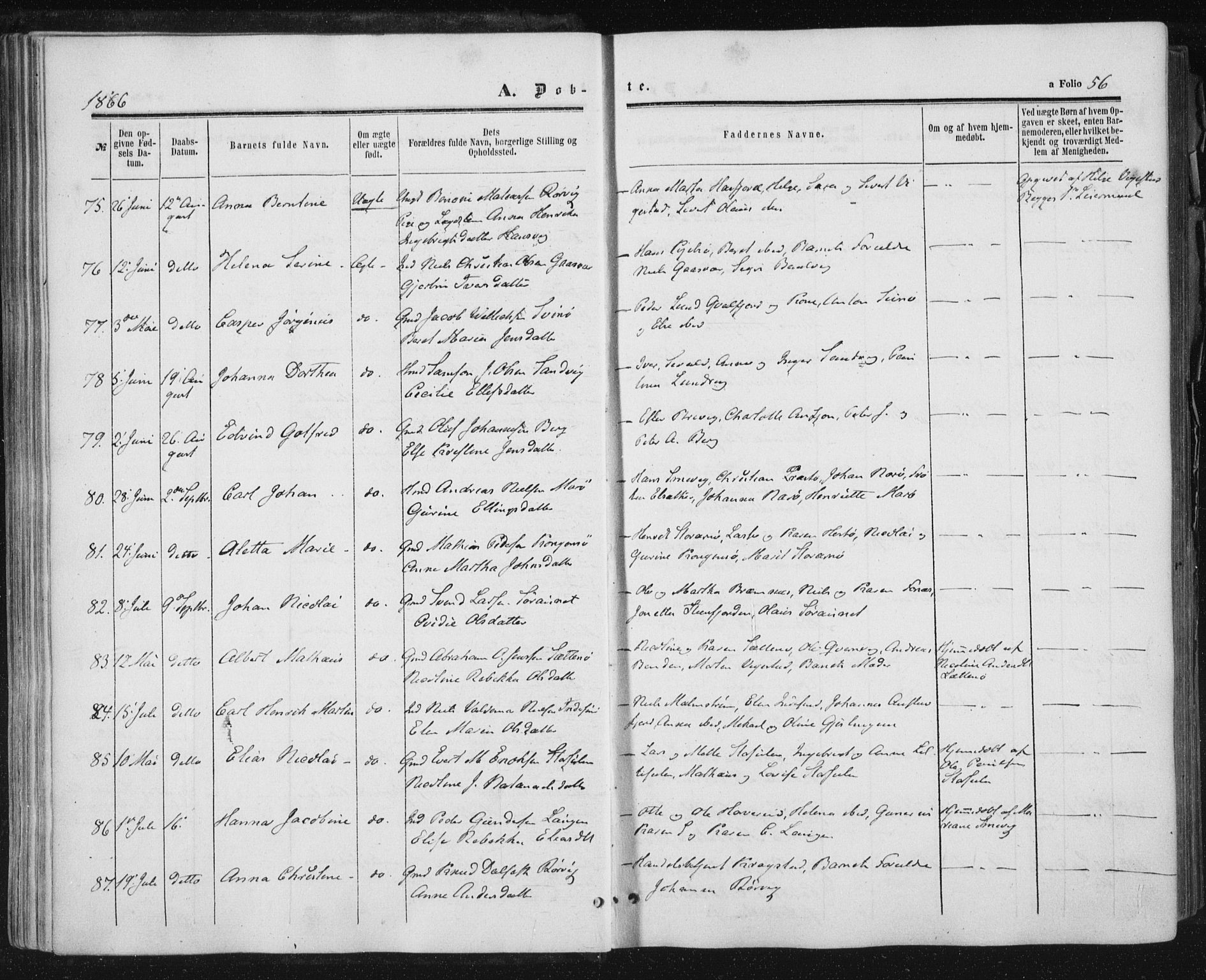 Ministerialprotokoller, klokkerbøker og fødselsregistre - Nord-Trøndelag, SAT/A-1458/784/L0670: Ministerialbok nr. 784A05, 1860-1876, s. 56