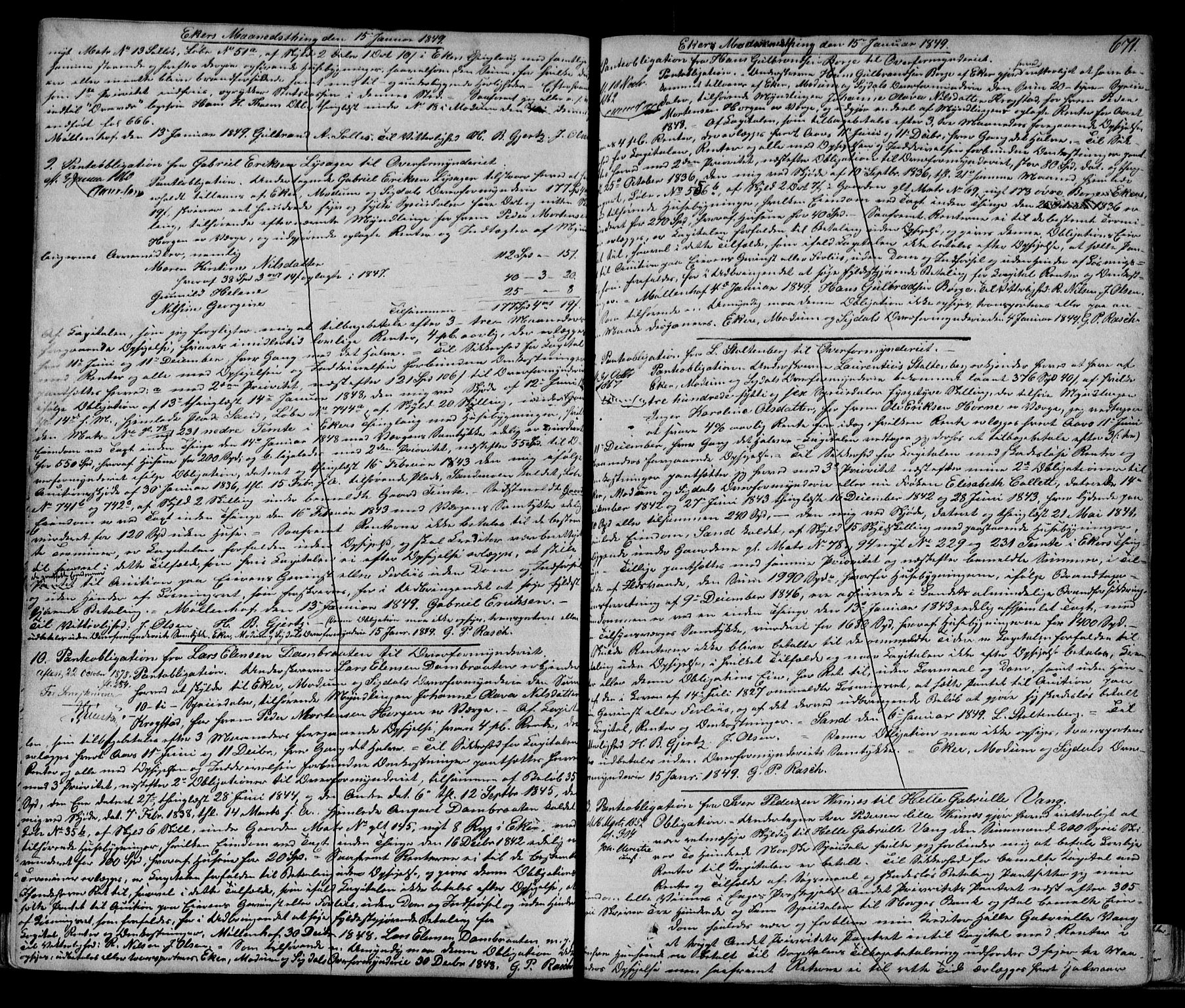 Eiker, Modum og Sigdal sorenskriveri, SAKO/A-123/G/Ga/Gaa/L0012b: Pantebok nr. I 12b, 1848-1850, s. 671