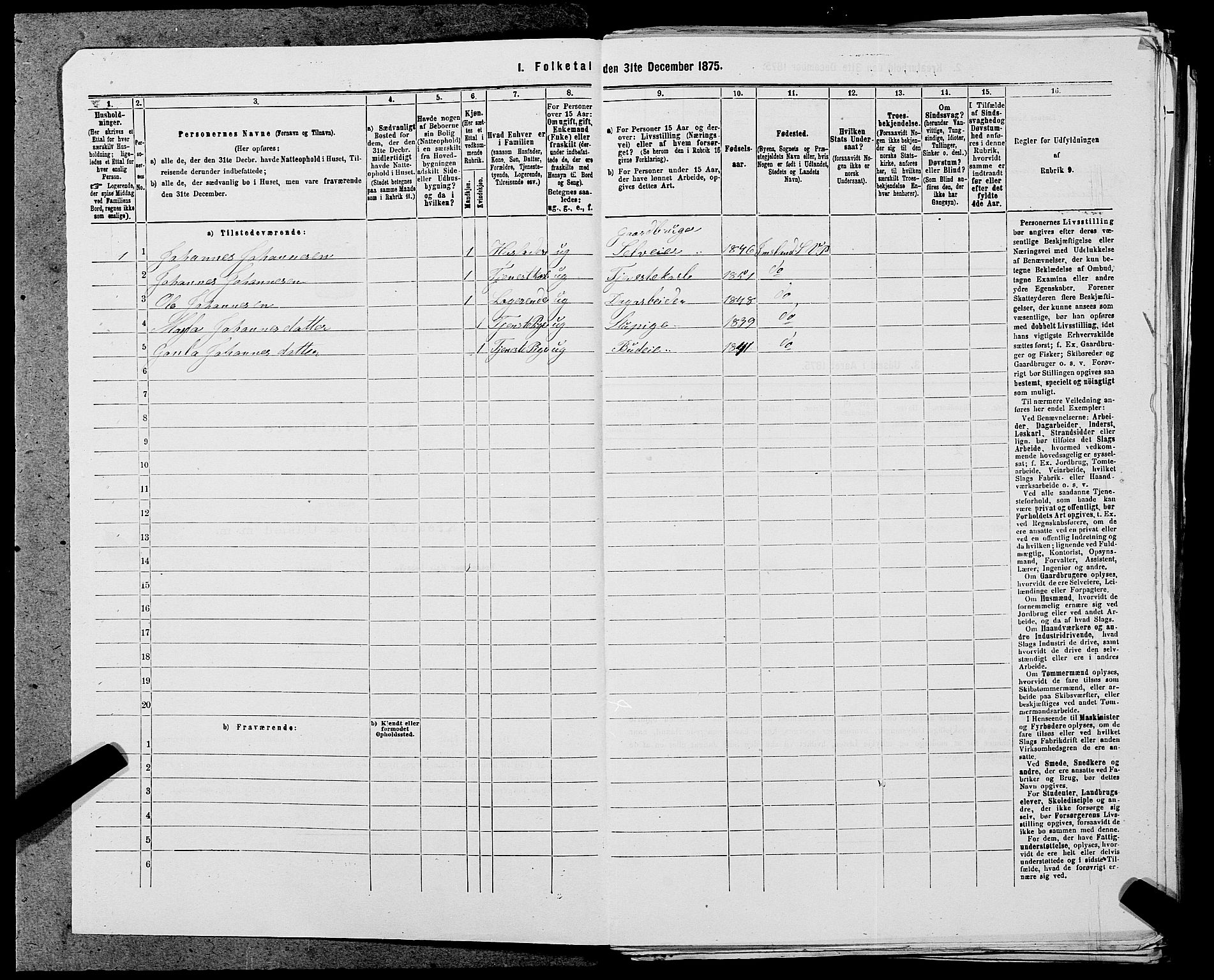 SAST, Folketelling 1875 for 1157P Vikedal prestegjeld, 1875, s. 1057