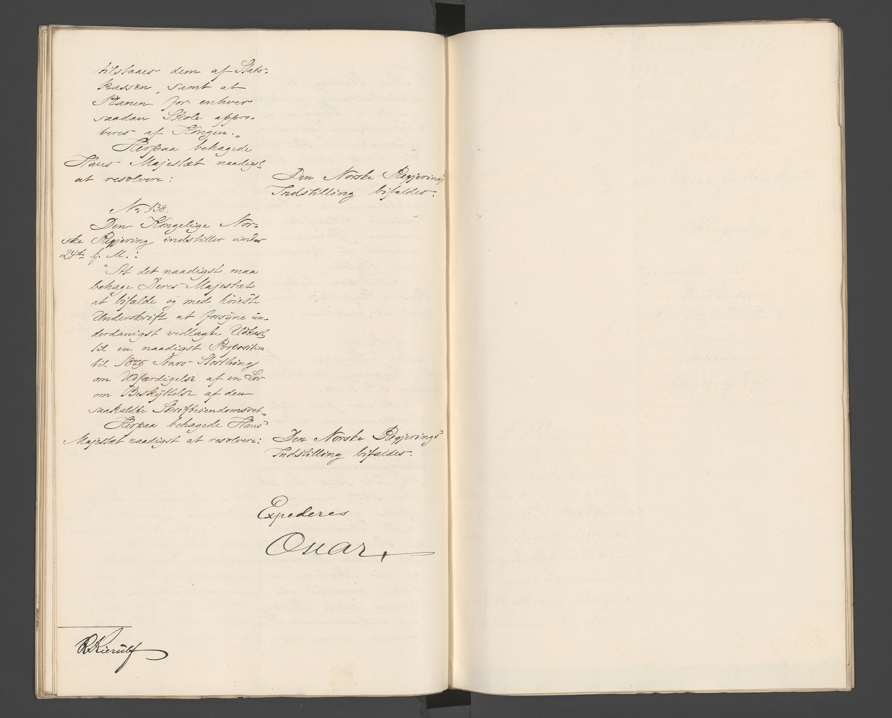 Statsrådssekretariatet, AV/RA-S-1001/A/Ab/L0127: Kgl. res. nr. 1-1382, 1. halvår, 1876