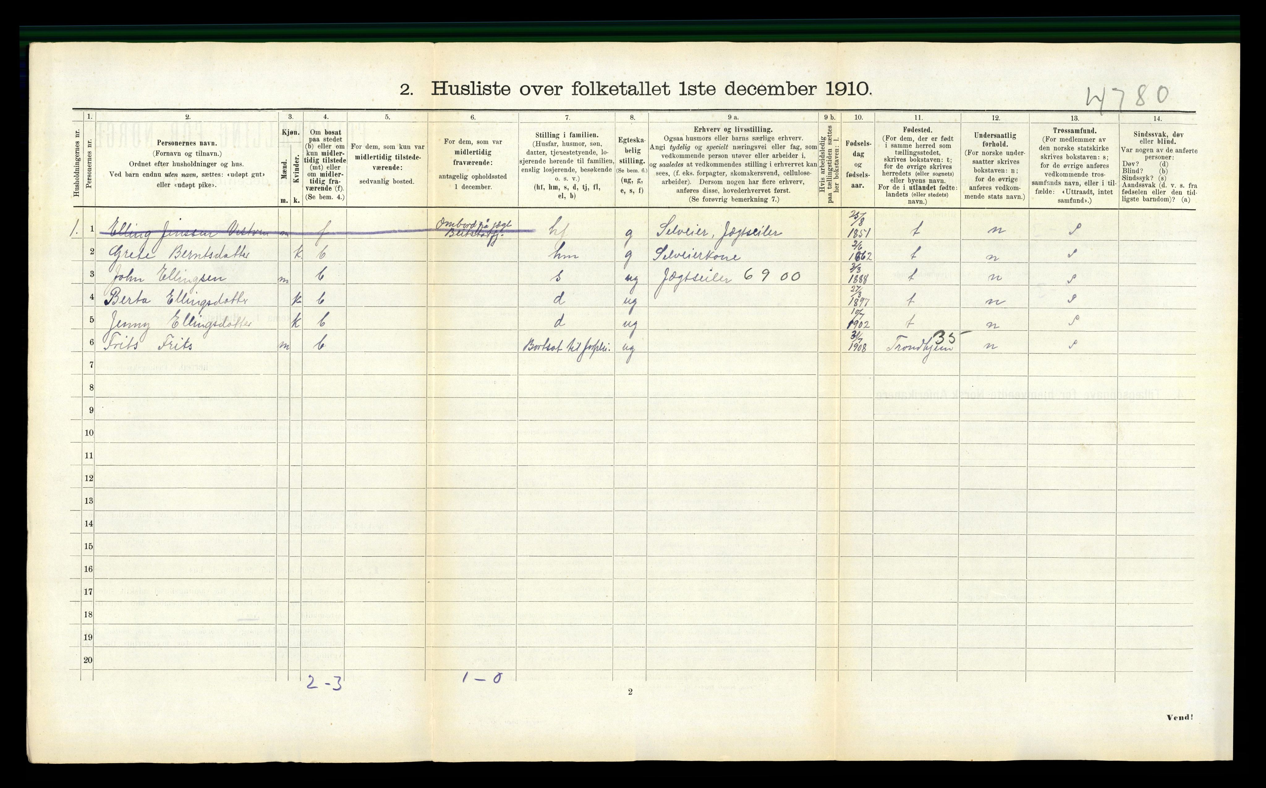 RA, Folketelling 1910 for 1729 Inderøy herred, 1910, s. 1082