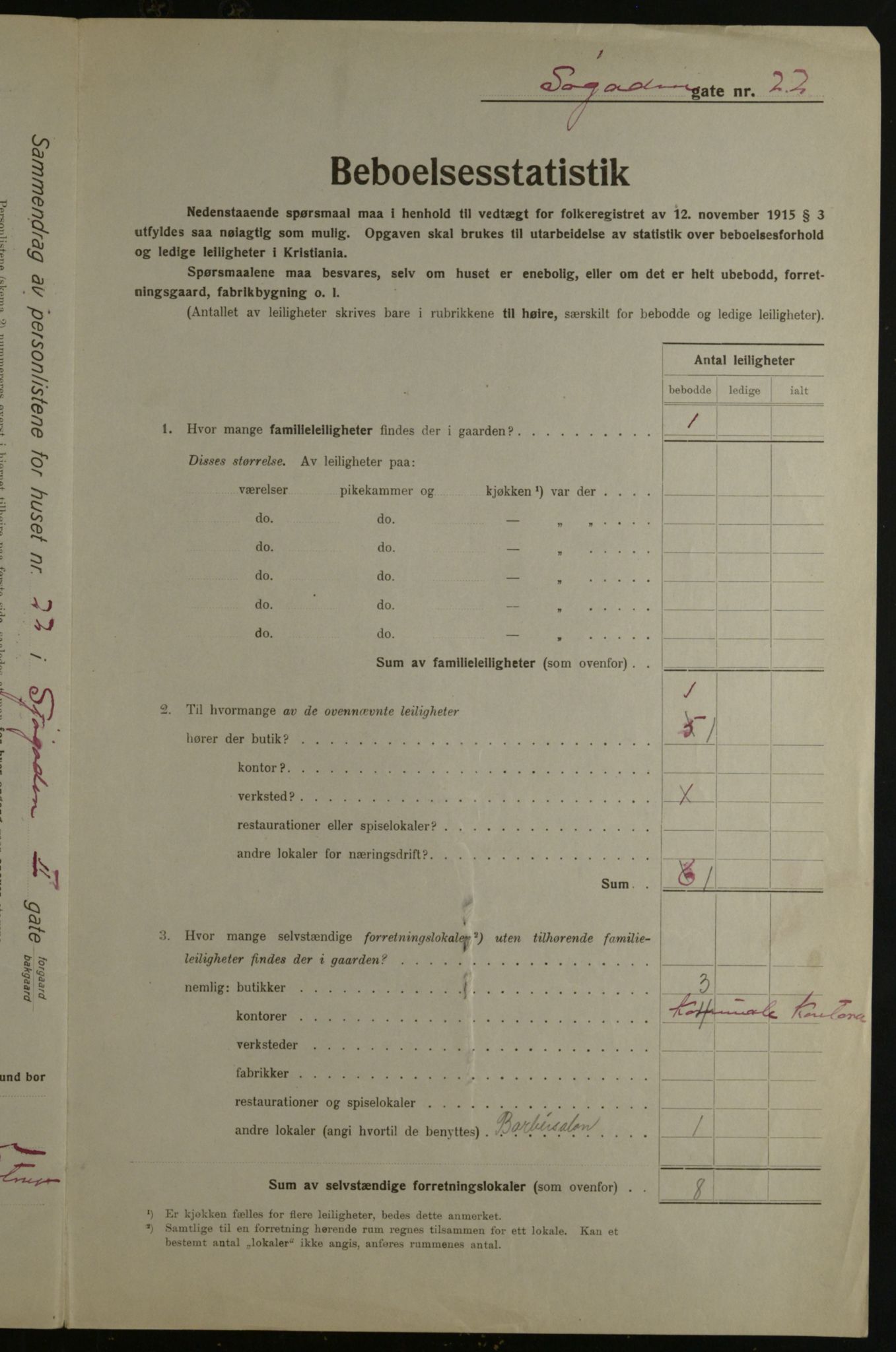 OBA, Kommunal folketelling 1.12.1923 for Kristiania, 1923, s. 105542