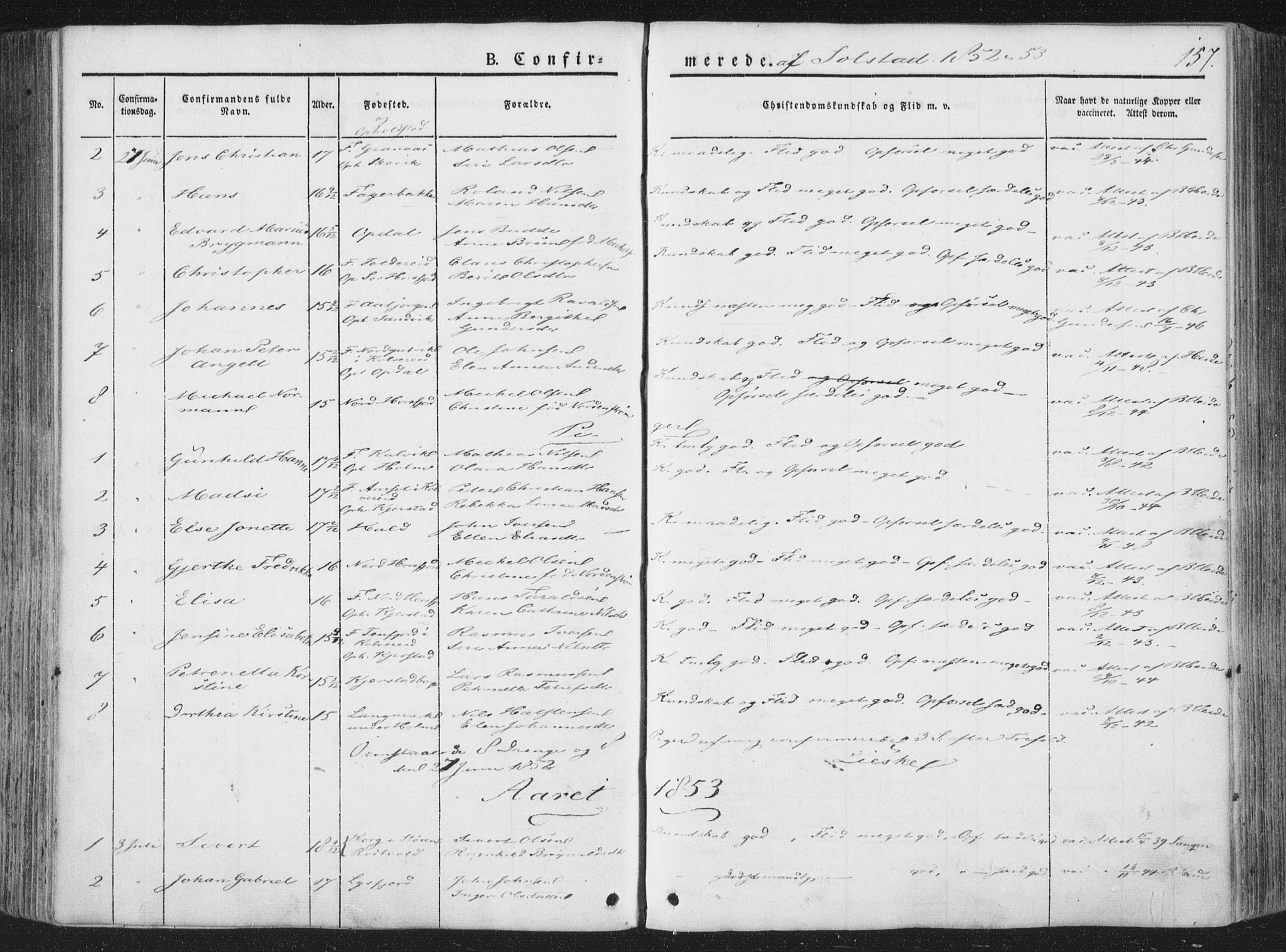 Ministerialprotokoller, klokkerbøker og fødselsregistre - Nordland, SAT/A-1459/810/L0145: Ministerialbok nr. 810A07 /2, 1841-1862, s. 157