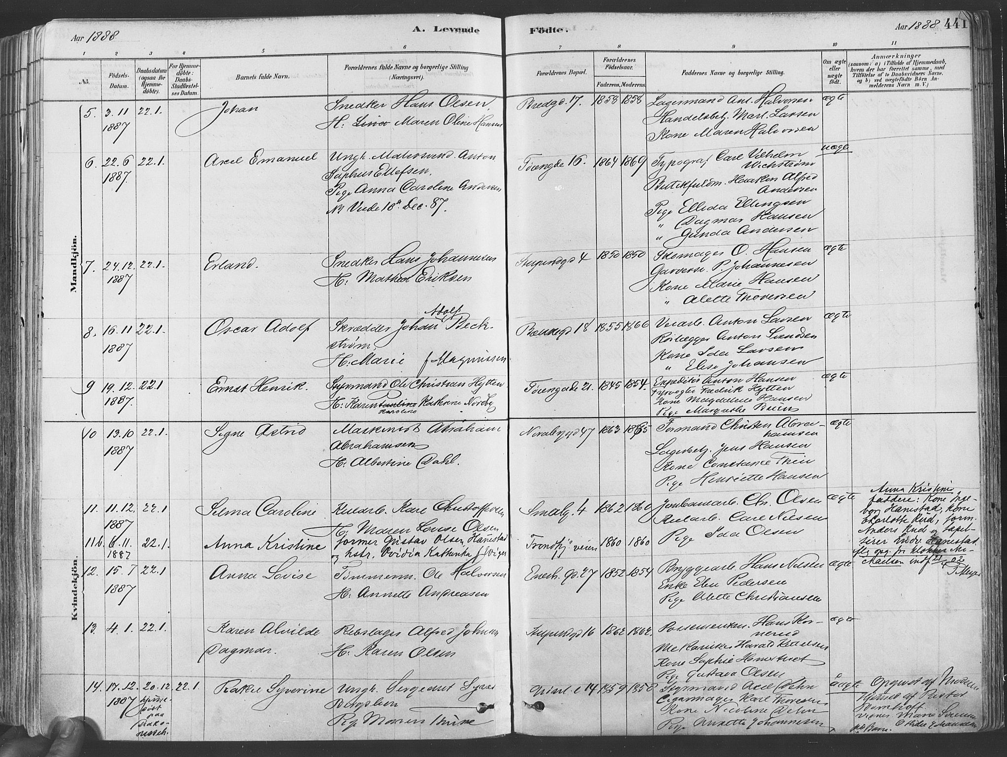 Grønland prestekontor Kirkebøker, AV/SAO-A-10848/F/Fa/L0007: Ministerialbok nr. 7, 1878-1888, s. 441