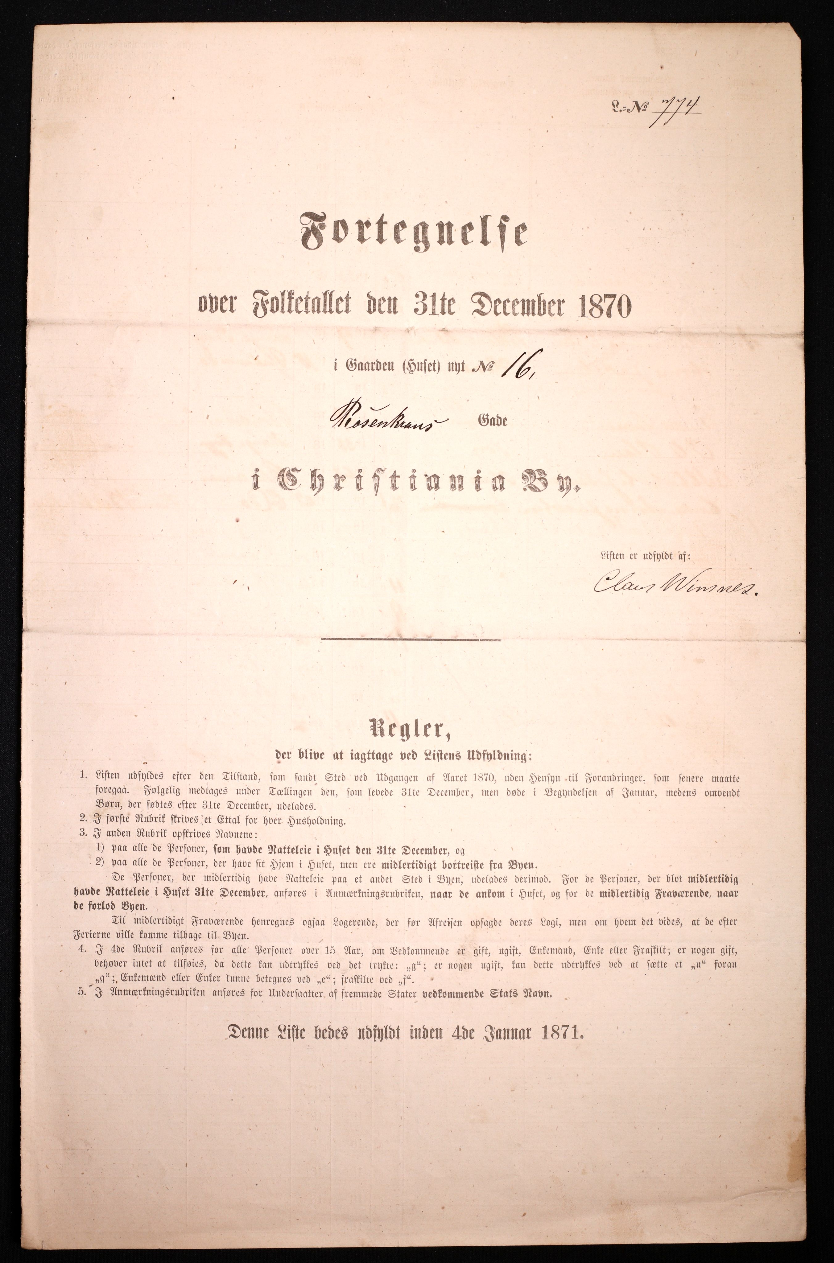 RA, Folketelling 1870 for 0301 Kristiania kjøpstad, 1870, s. 2903