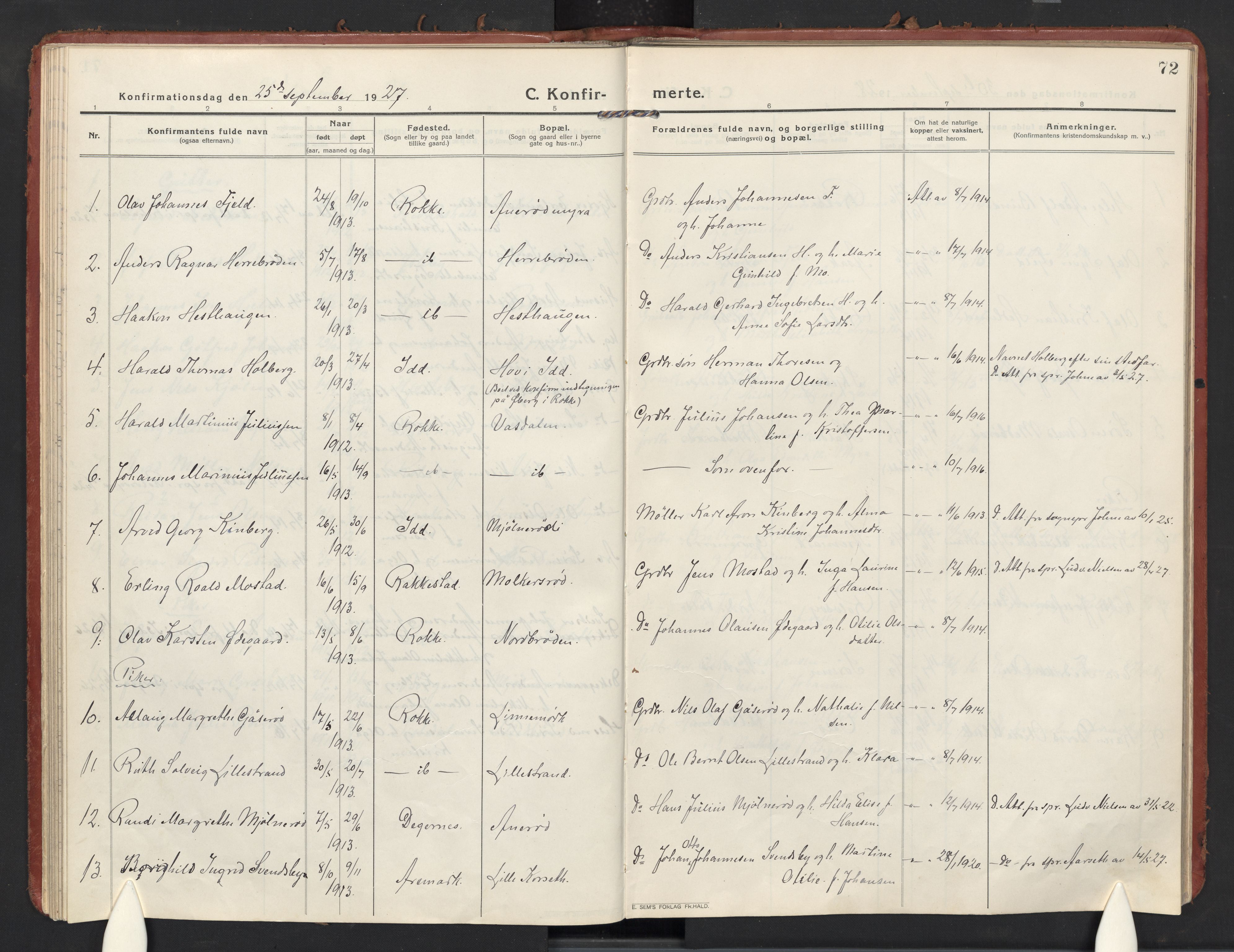 Berg prestekontor Kirkebøker, AV/SAO-A-10902/F/Fc/L0004: Ministerialbok nr. III 4, 1917-1939, s. 72