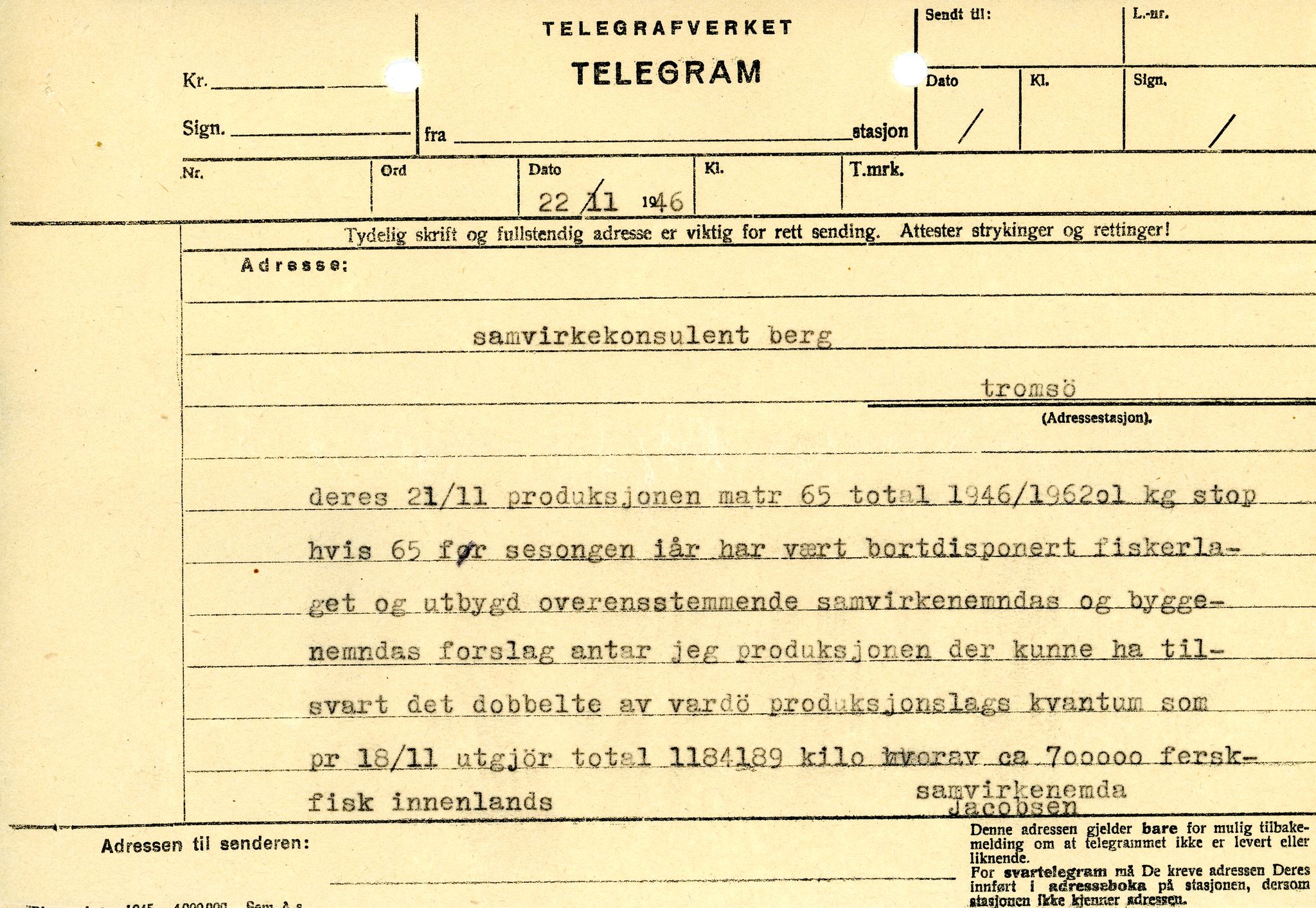 Vardø Fiskersamvirkelag, VAMU/A-0037/D/Da/L0004: Korrespondanse Ko-Ma, 1945-1950