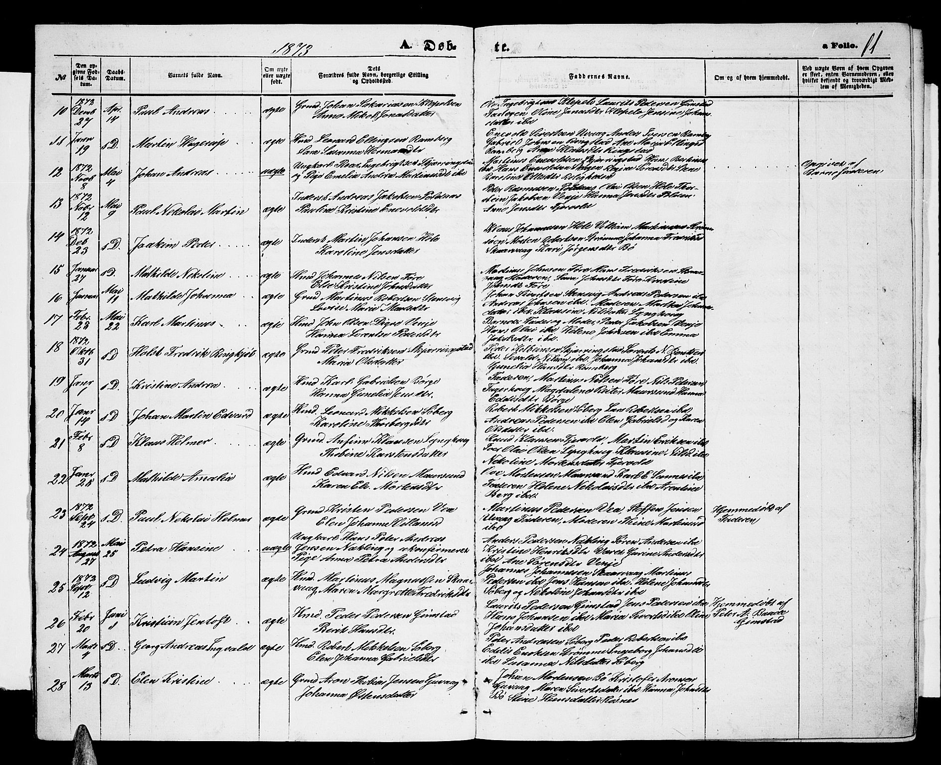 Ministerialprotokoller, klokkerbøker og fødselsregistre - Nordland, AV/SAT-A-1459/891/L1314: Klokkerbok nr. 891C03, 1870-1885, s. 11