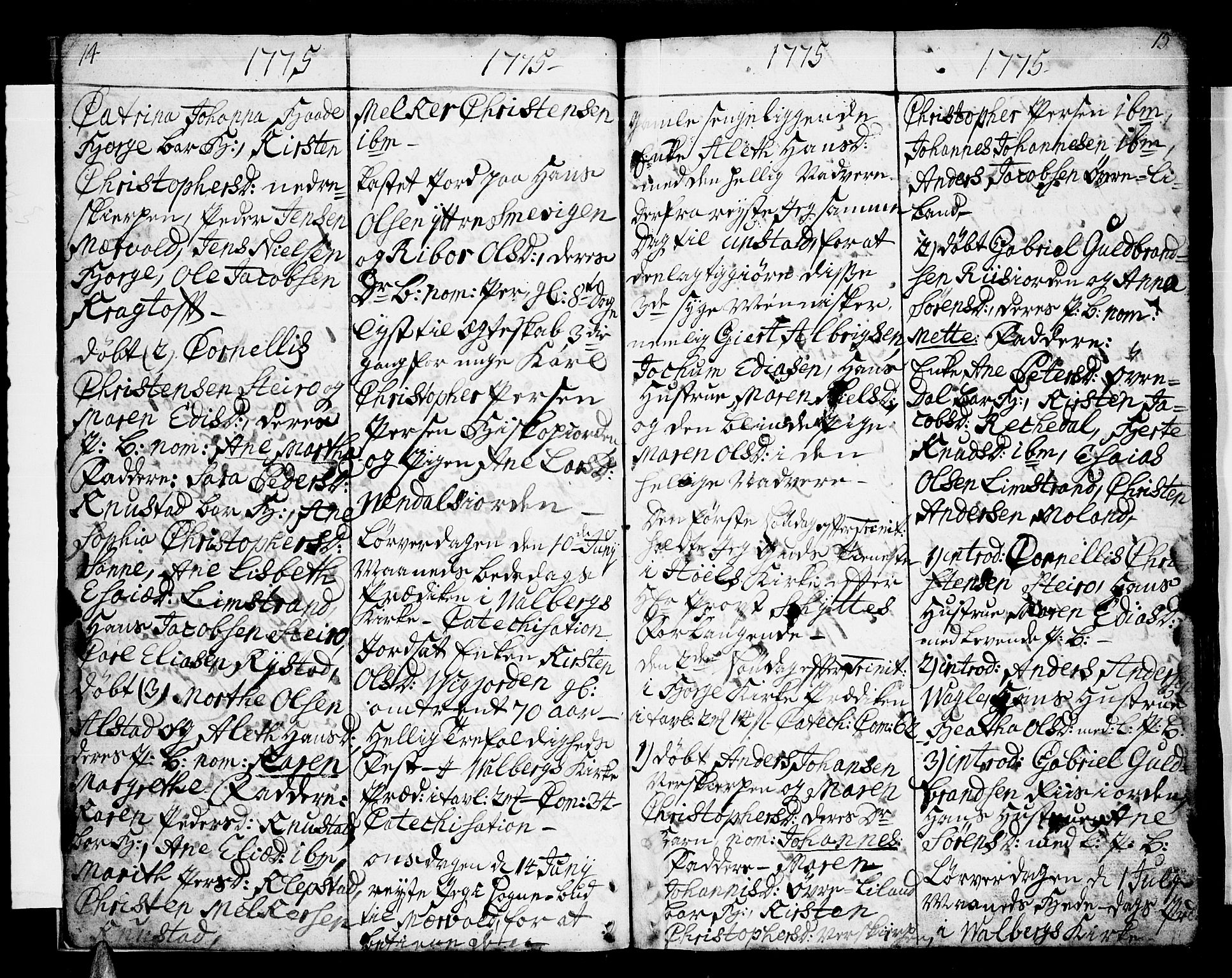 Ministerialprotokoller, klokkerbøker og fødselsregistre - Nordland, AV/SAT-A-1459/880/L1128: Ministerialbok nr. 880A02, 1774-1795, s. 14-15