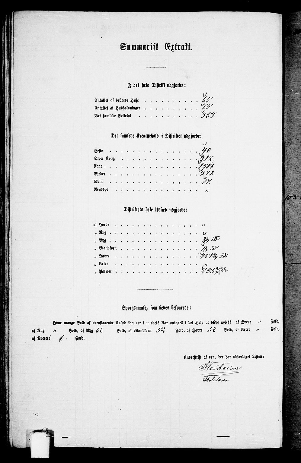 RA, Folketelling 1865 for 1154P Skjold prestegjeld, 1865, s. 140