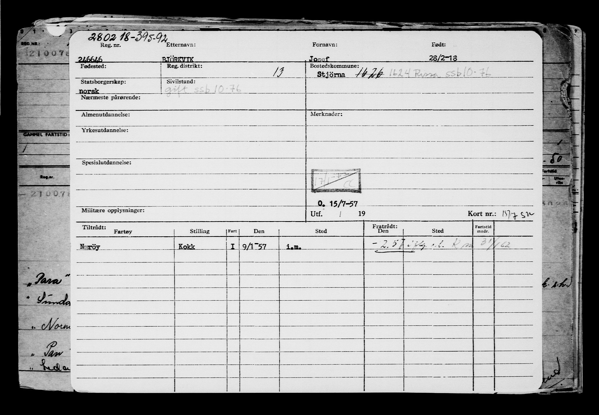 Direktoratet for sjømenn, RA/S-3545/G/Gb/L0155: Hovedkort, 1918, s. 775