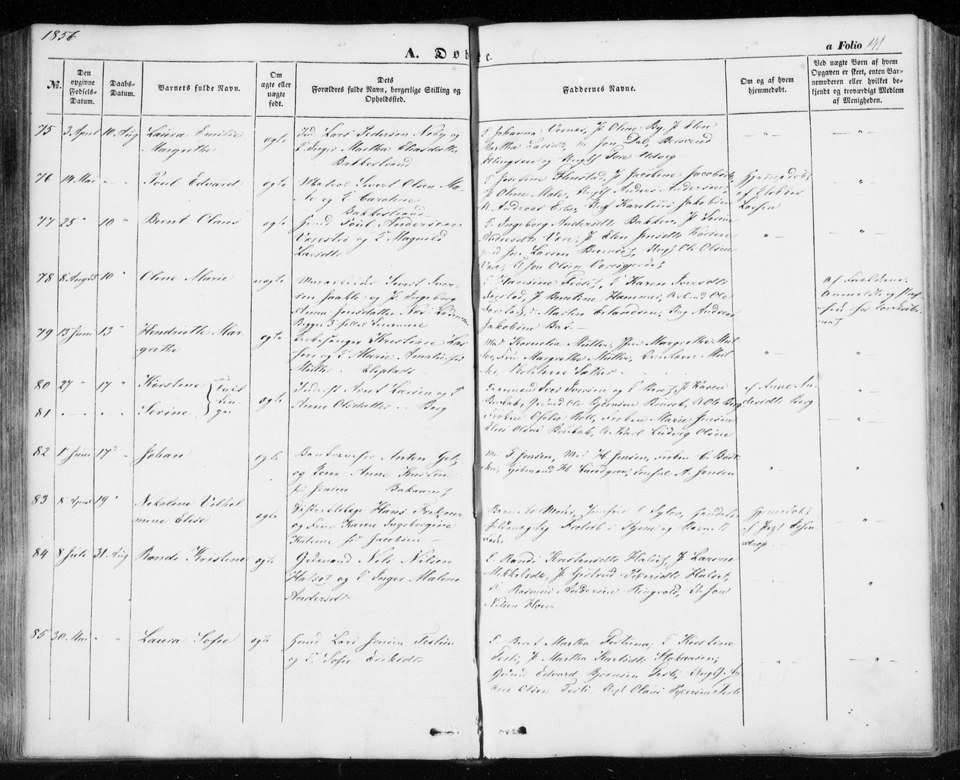 Ministerialprotokoller, klokkerbøker og fødselsregistre - Sør-Trøndelag, SAT/A-1456/606/L0291: Ministerialbok nr. 606A06, 1848-1856, s. 141