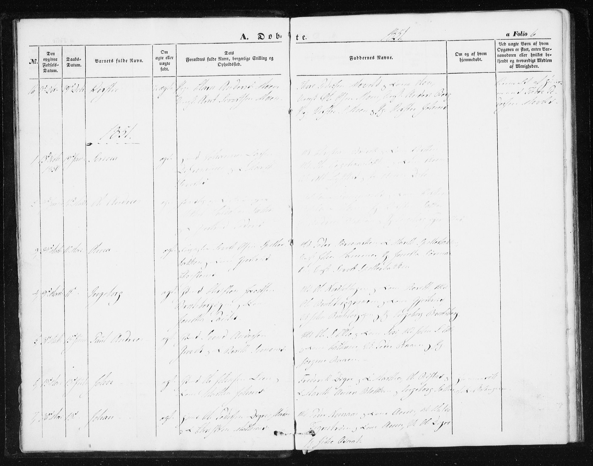 Ministerialprotokoller, klokkerbøker og fødselsregistre - Sør-Trøndelag, AV/SAT-A-1456/608/L0332: Ministerialbok nr. 608A01, 1848-1861, s. 6