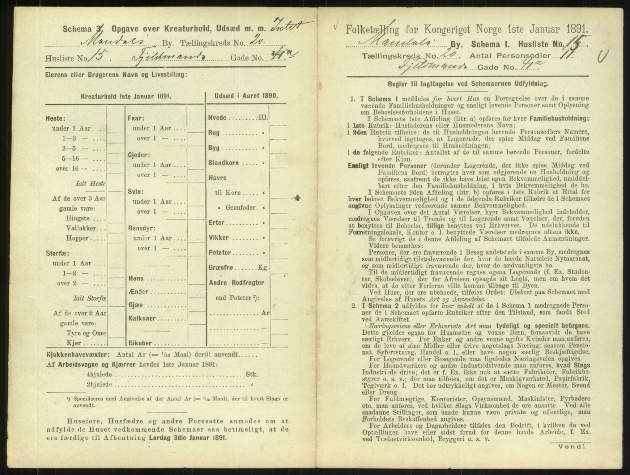 RA, Folketelling 1891 for 1002 Mandal ladested, 1891, s. 925