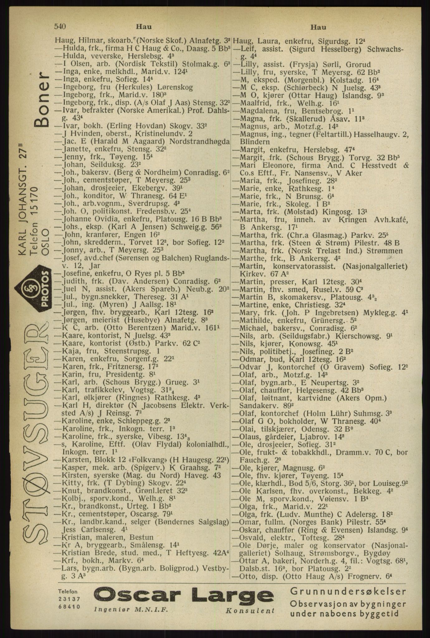 Kristiania/Oslo adressebok, PUBL/-, 1933, s. 540