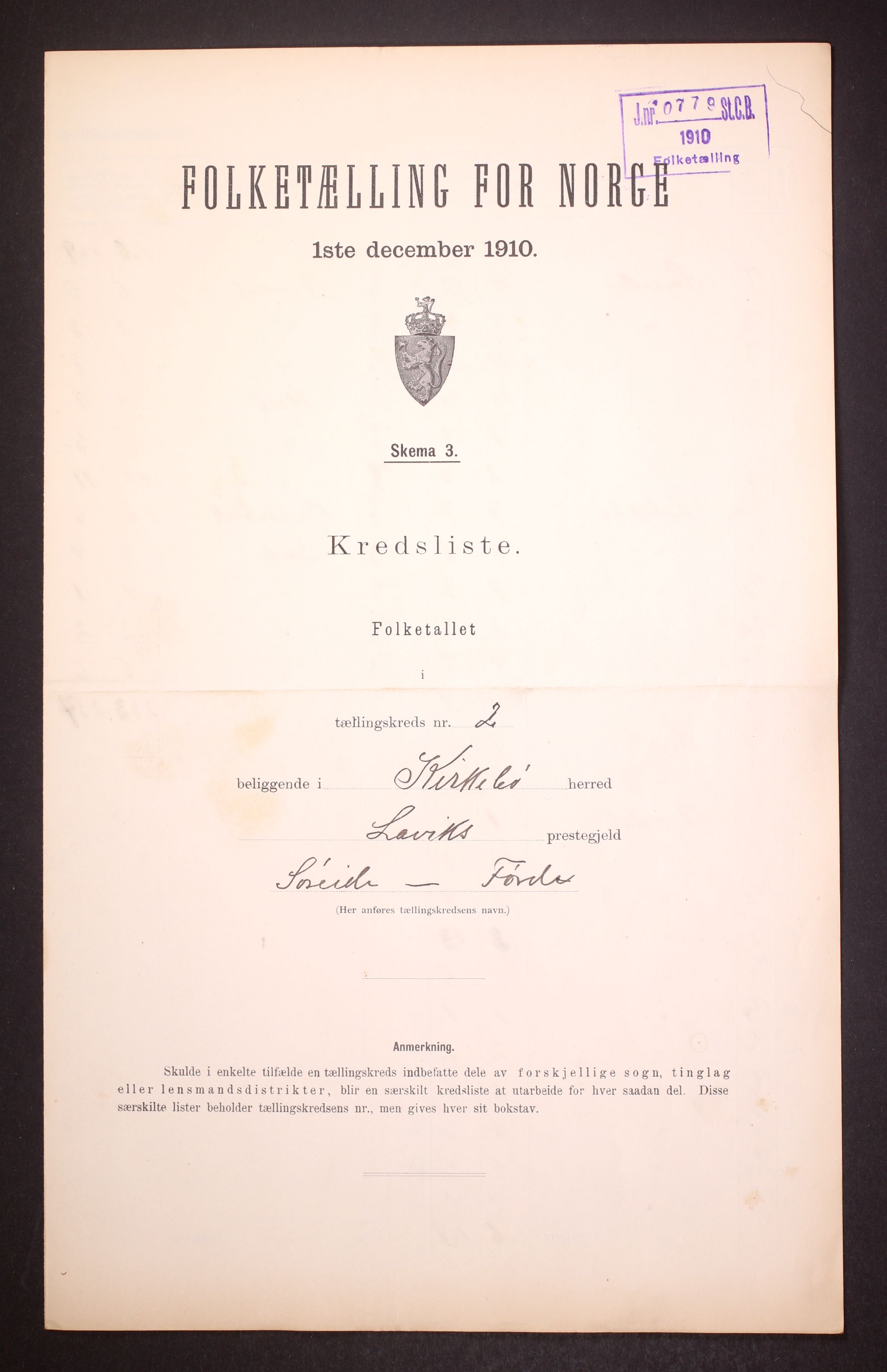 RA, Folketelling 1910 for 1416 Kyrkjebø herred, 1910, s. 6