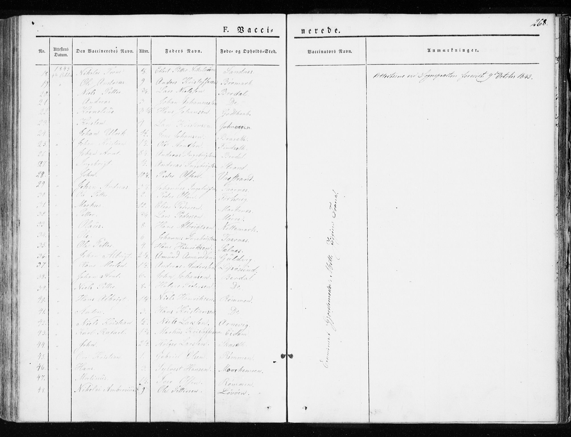 Ministerialprotokoller, klokkerbøker og fødselsregistre - Sør-Trøndelag, SAT/A-1456/655/L0676: Ministerialbok nr. 655A05, 1830-1847, s. 268