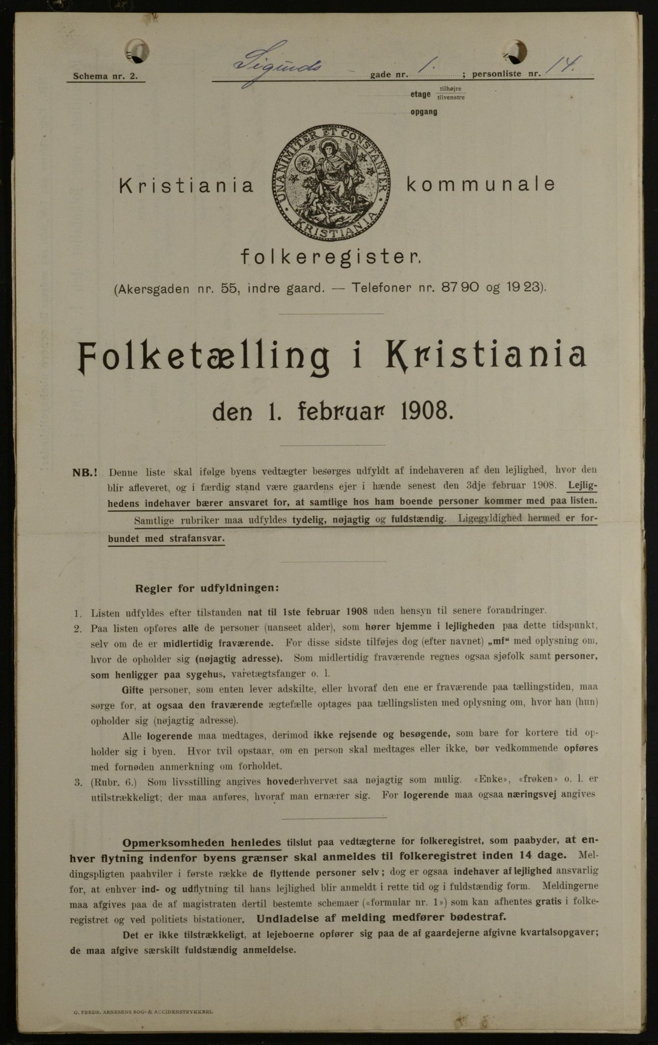 OBA, Kommunal folketelling 1.2.1908 for Kristiania kjøpstad, 1908, s. 85313