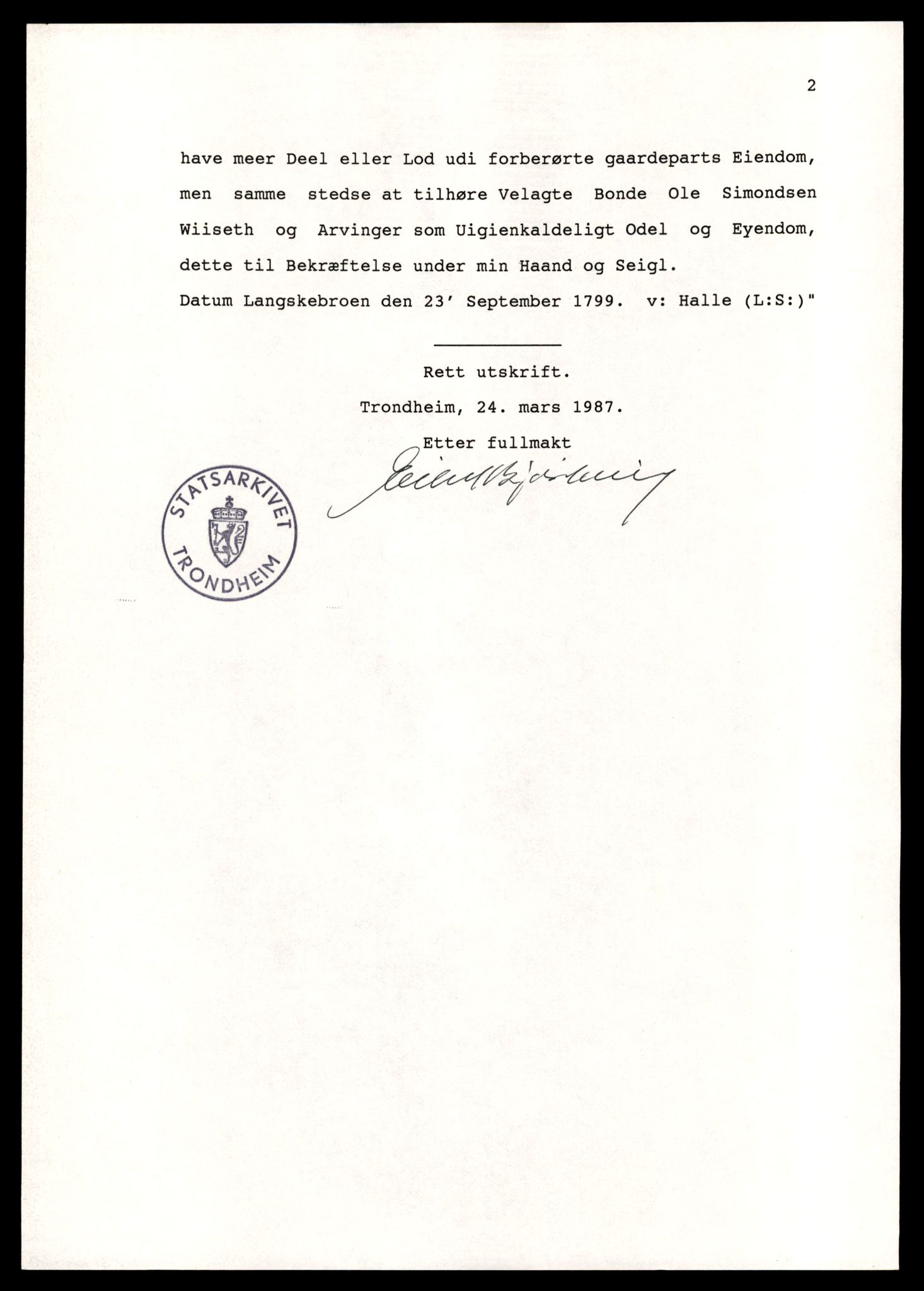 Statsarkivet i Trondheim, AV/SAT-A-4183/J/Jb/L0001: Pantebok 1, 1799-1803