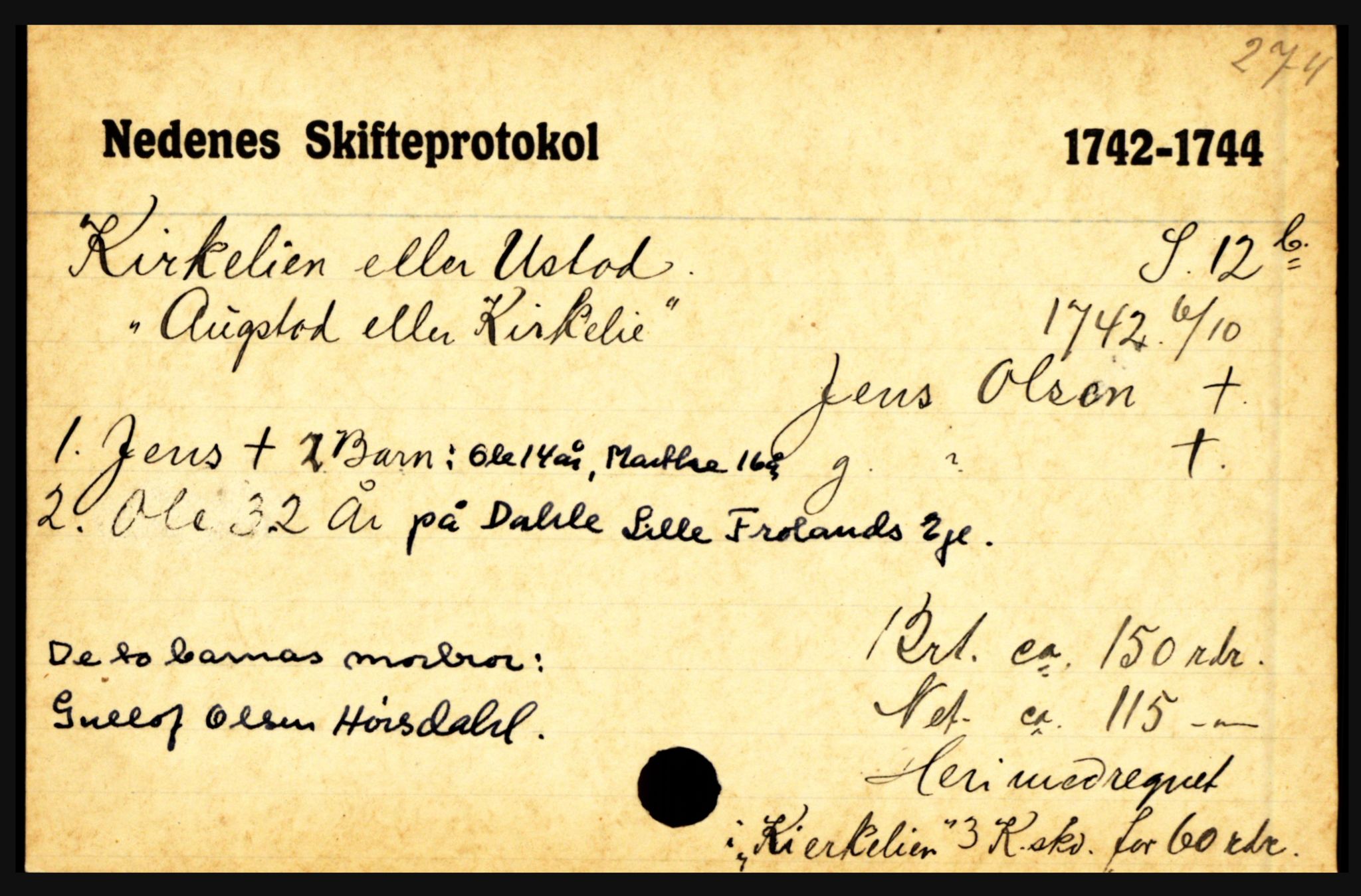 Nedenes sorenskriveri før 1824, AV/SAK-1221-0007/H, s. 14621