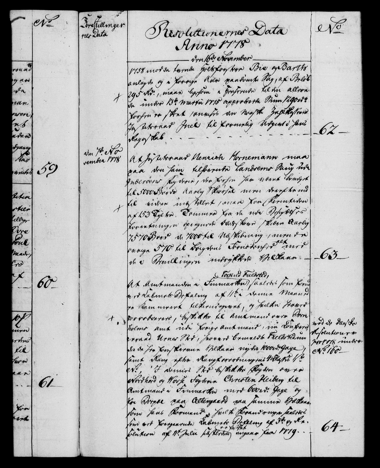 Rentekammeret, Kammerkanselliet, RA/EA-3111/G/Gf/Gfb/L0009: Register til norske relasjons- og resolusjonsprotokoller (merket RK 52.104), 1773-1780, s. 141
