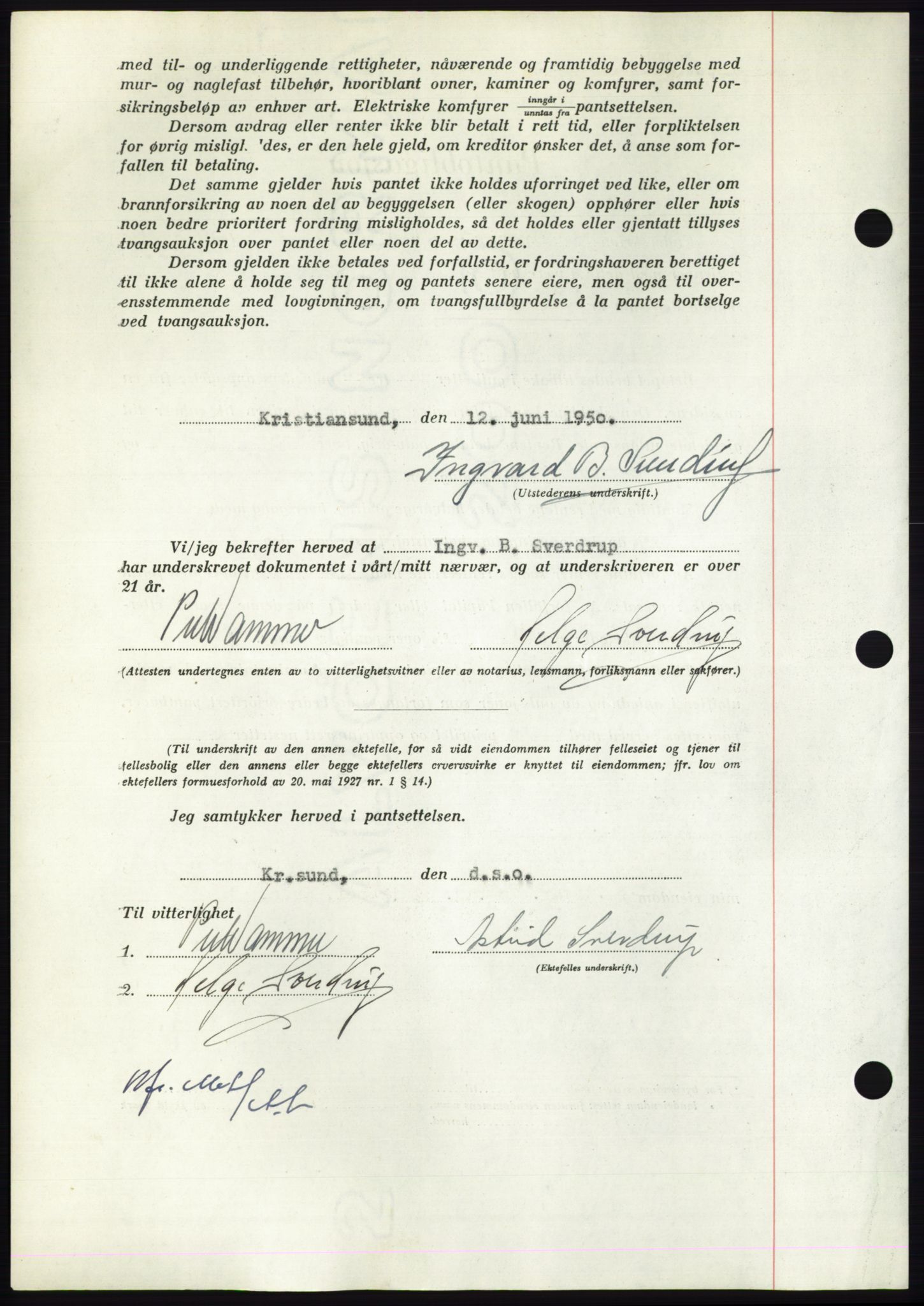 Nordmøre sorenskriveri, AV/SAT-A-4132/1/2/2Ca: Pantebok nr. B105, 1950-1950, Dagboknr: 1875/1950