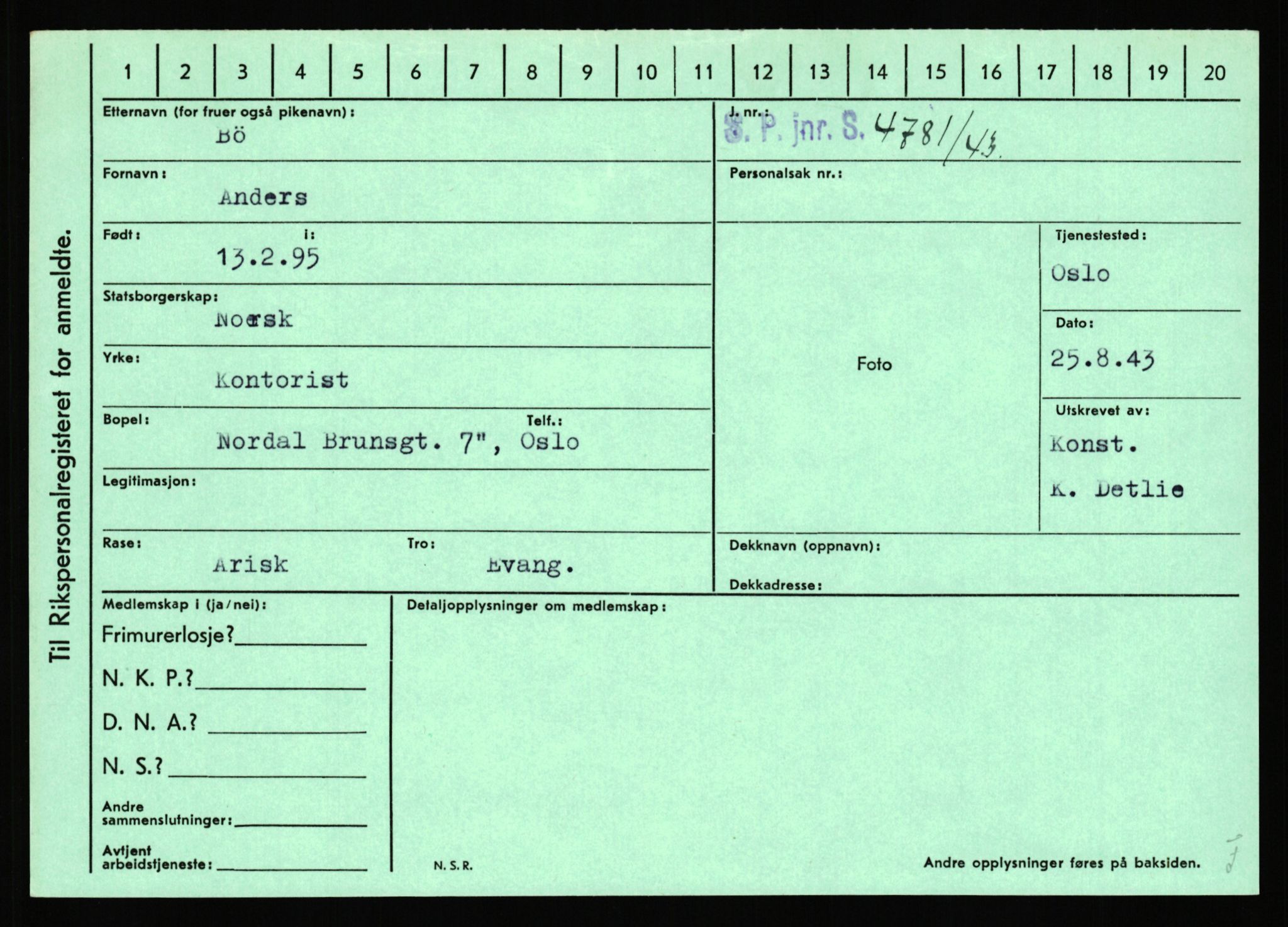 Statspolitiet - Hovedkontoret / Osloavdelingen, AV/RA-S-1329/C/Ca/L0003: Brechan - Eichinger	, 1943-1945, s. 1388