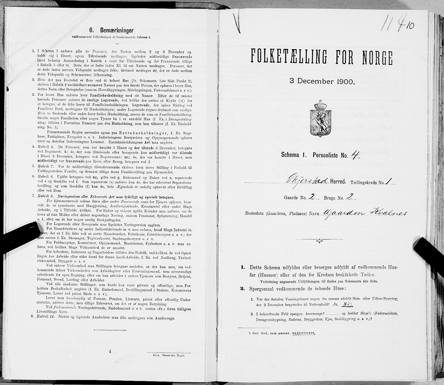 SAT, Folketelling 1900 for 1842 Skjerstad herred, 1900, s. 10