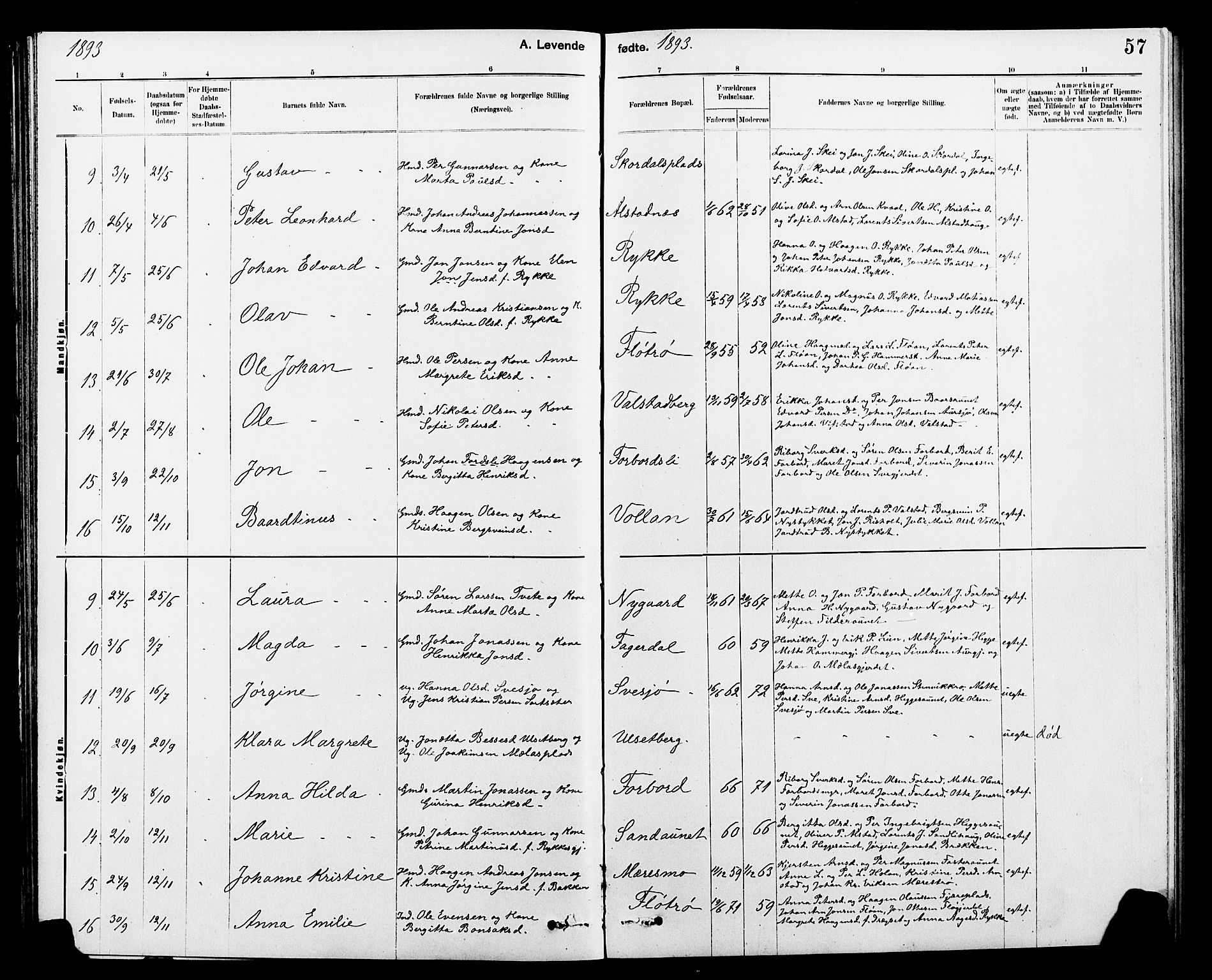 Ministerialprotokoller, klokkerbøker og fødselsregistre - Nord-Trøndelag, SAT/A-1458/712/L0103: Klokkerbok nr. 712C01, 1878-1917, s. 57
