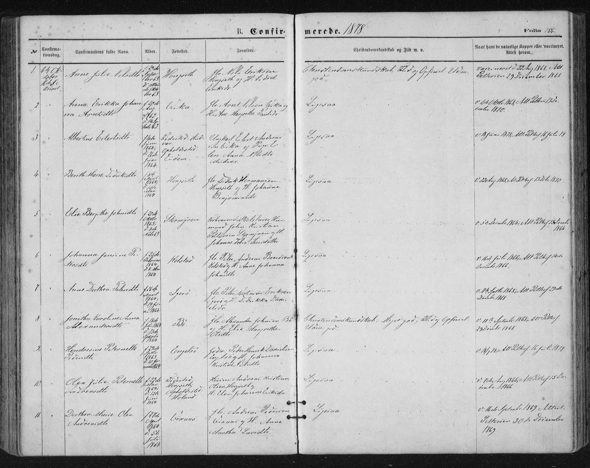 Ministerialprotokoller, klokkerbøker og fødselsregistre - Nordland, AV/SAT-A-1459/816/L0241: Ministerialbok nr. 816A07, 1870-1885, s. 156