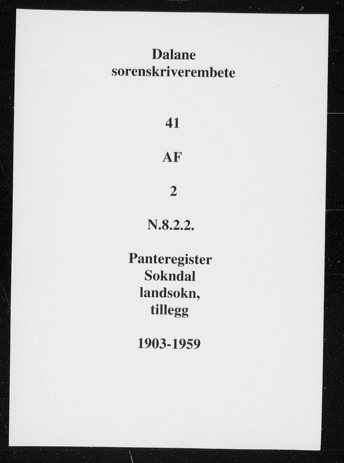 Dalane sorenskriveri, SAST/A-100309/001/4/41/41AA/L0014: Panteregister nr. 41 AF2, 1905-1959