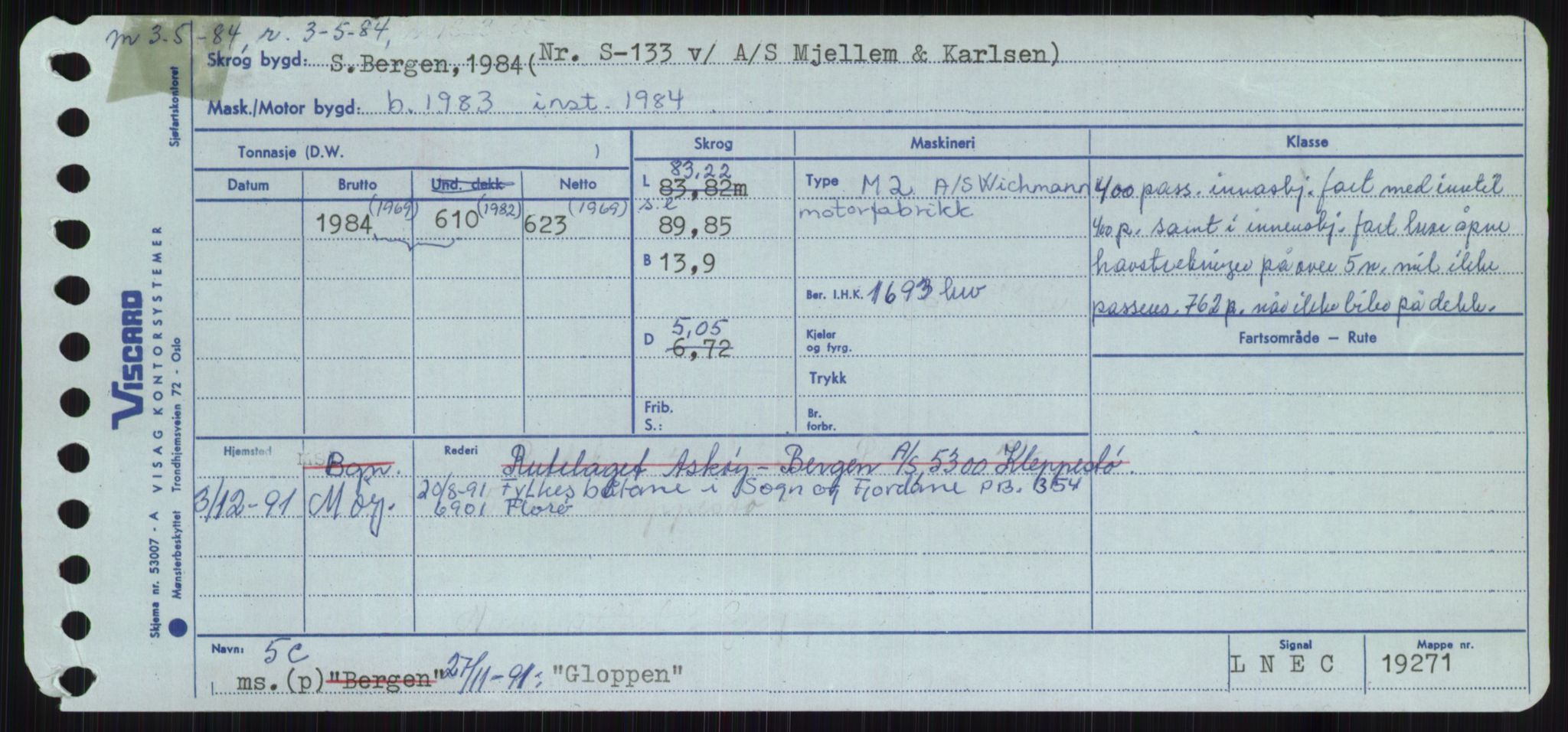 Sjøfartsdirektoratet med forløpere, Skipsmålingen, RA/S-1627/H/Ha/L0002/0002: Fartøy, Eik-Hill / Fartøy, G-Hill, s. 183