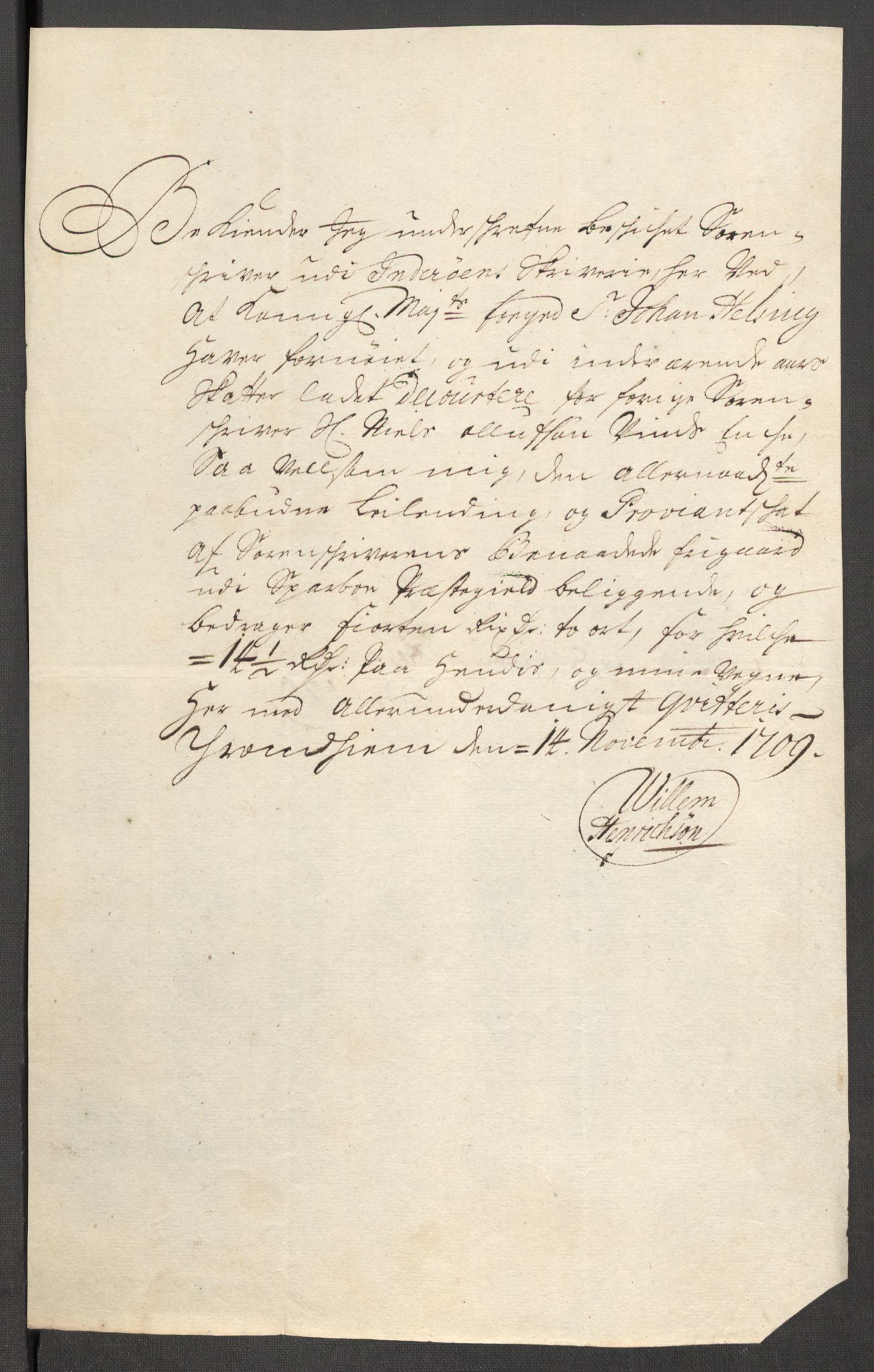 Rentekammeret inntil 1814, Reviderte regnskaper, Fogderegnskap, RA/EA-4092/R63/L4317: Fogderegnskap Inderøy, 1709, s. 204