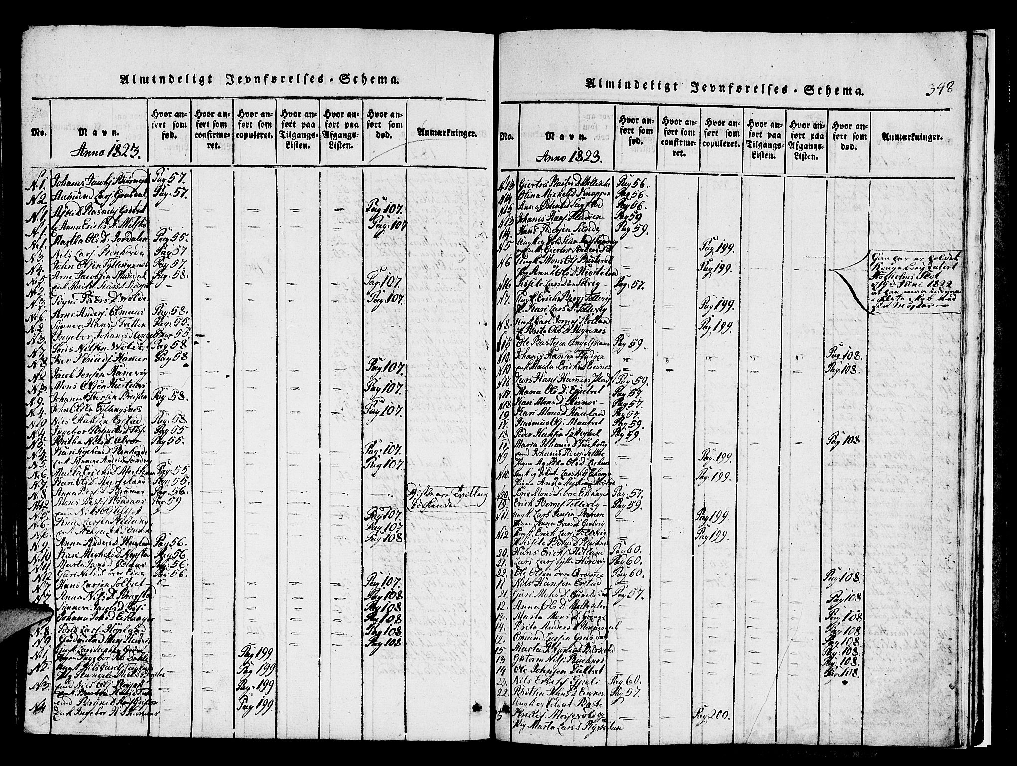 Hamre sokneprestembete, AV/SAB-A-75501/H/Ha/Hab: Klokkerbok nr. A 1, 1816-1826, s. 348