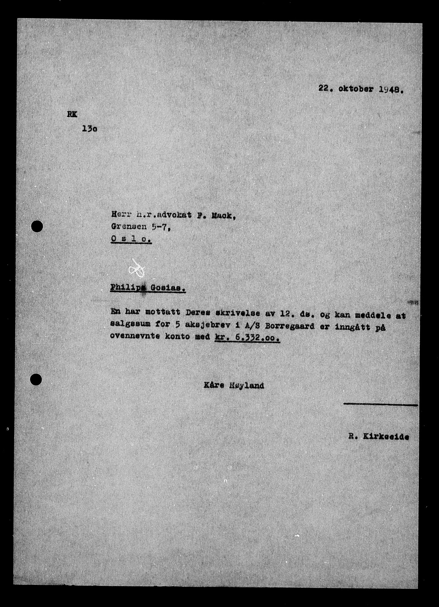 Justisdepartementet, Tilbakeføringskontoret for inndratte formuer, AV/RA-S-1564/H/Hc/Hcc/L0941: --, 1945-1947, s. 4