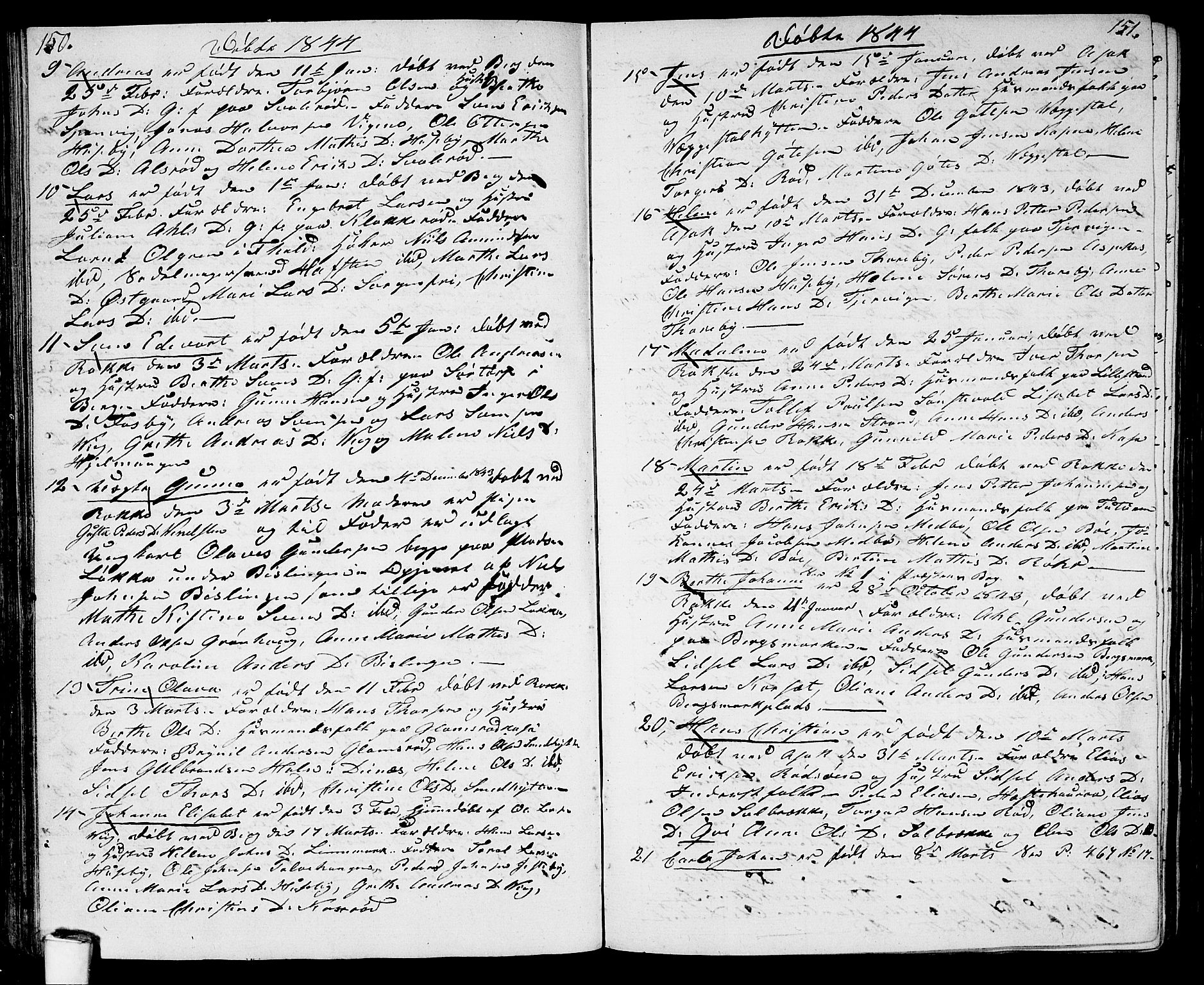 Berg prestekontor Kirkebøker, AV/SAO-A-10902/G/Ga/L0002: Klokkerbok nr. I 2, 1832-1844, s. 150-151