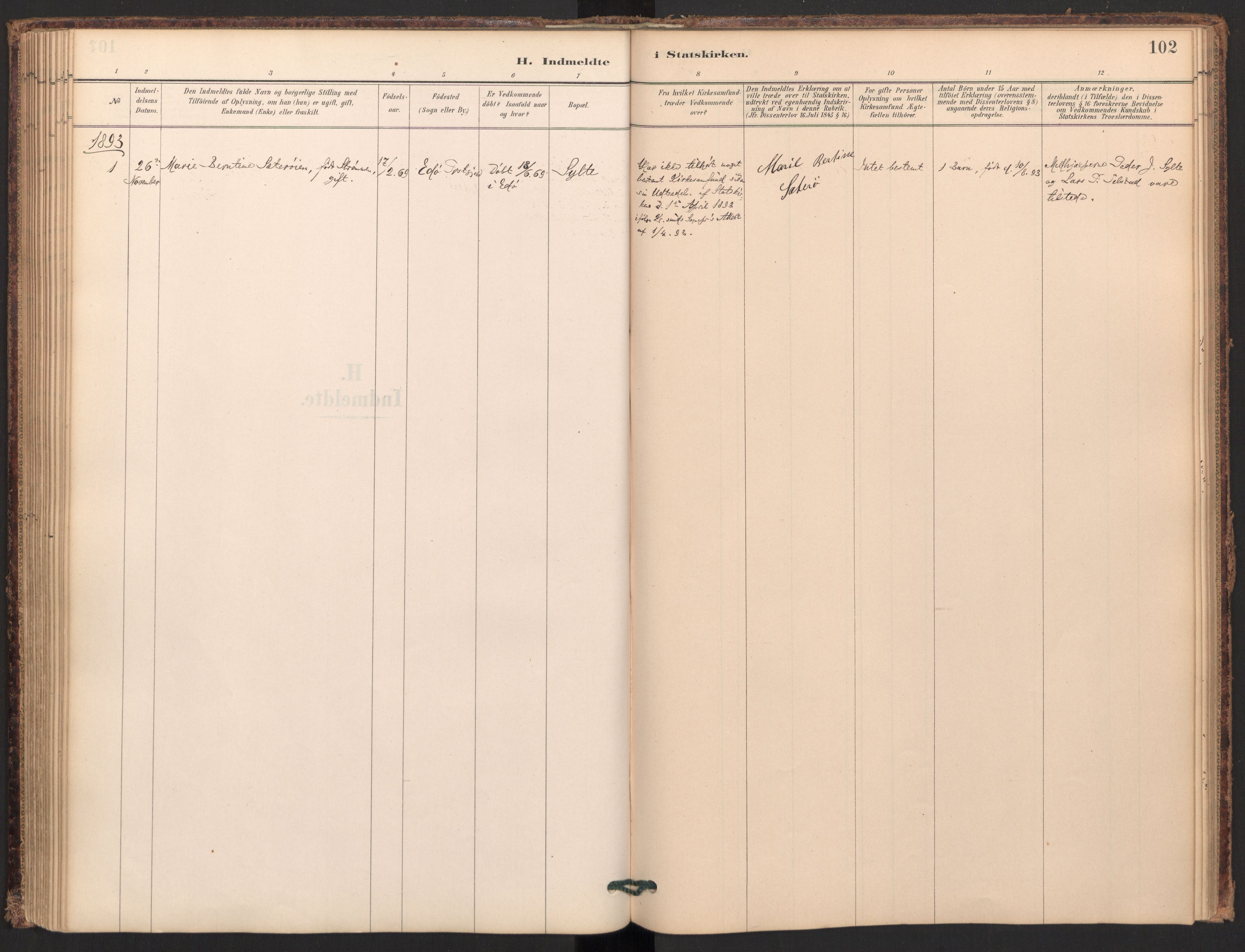 Ministerialprotokoller, klokkerbøker og fødselsregistre - Møre og Romsdal, AV/SAT-A-1454/595/L1047: Ministerialbok nr. 595A09, 1885-1900, s. 102