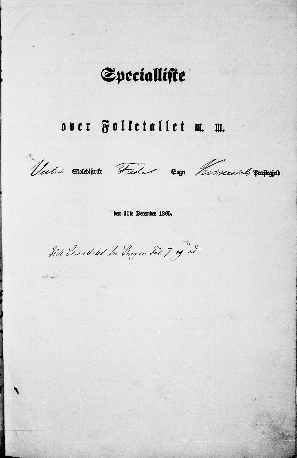 RA, Folketelling 1865 for 1037P Kvinesdal prestegjeld, 1865, s. 18