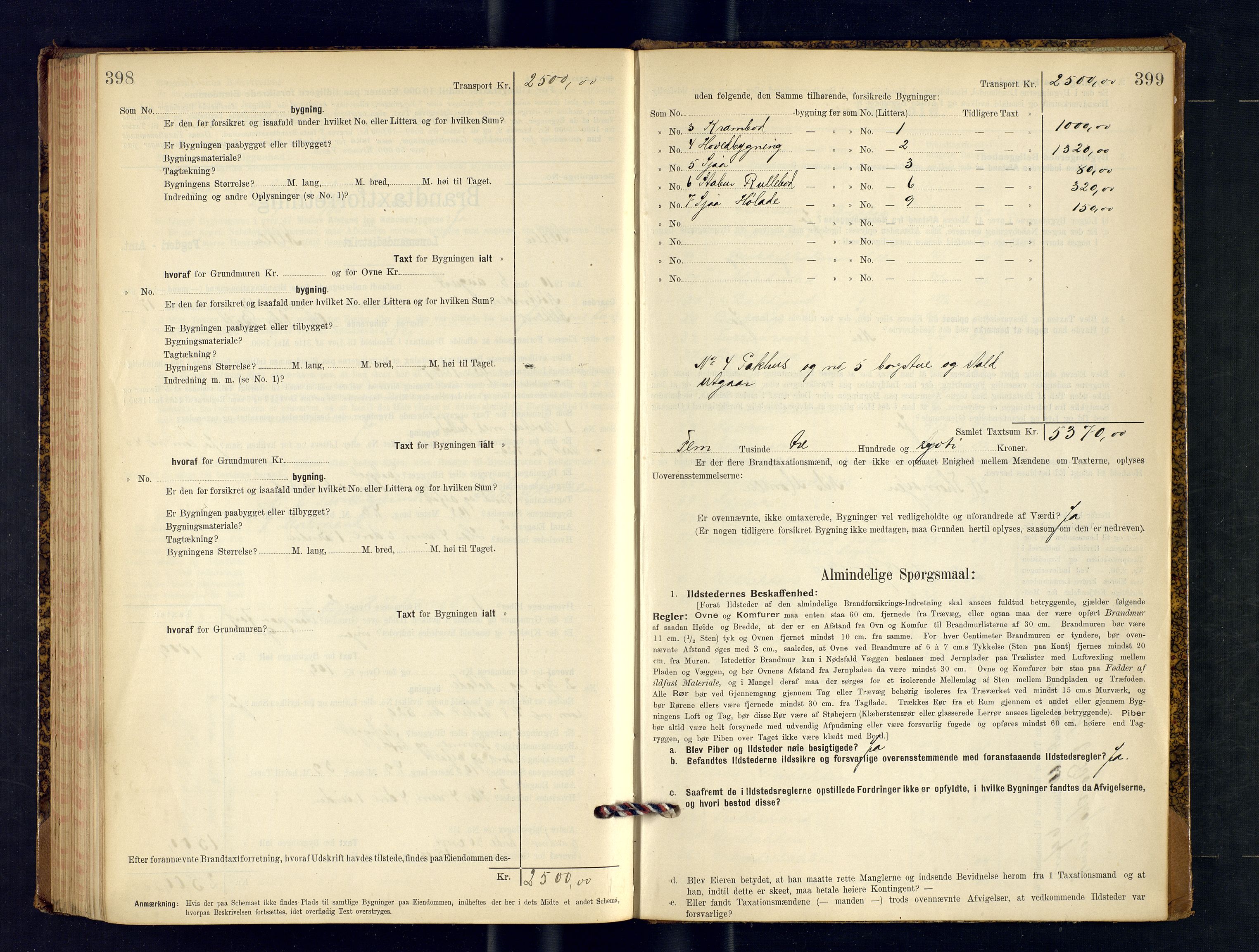 Alta lensmannskontor, AV/SATØ-S-1165/O/Ob/L0169: Branntakstprotokoll, 1901-1910, s. 398-399