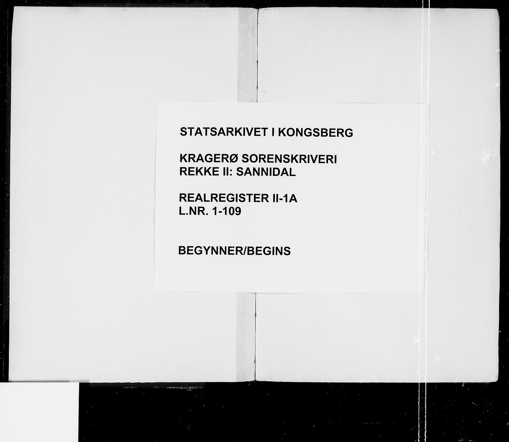 Kragerø sorenskriveri, SAKO/A-65/G/Gb/Gbb/L0001a: Panteregister nr. II 1a