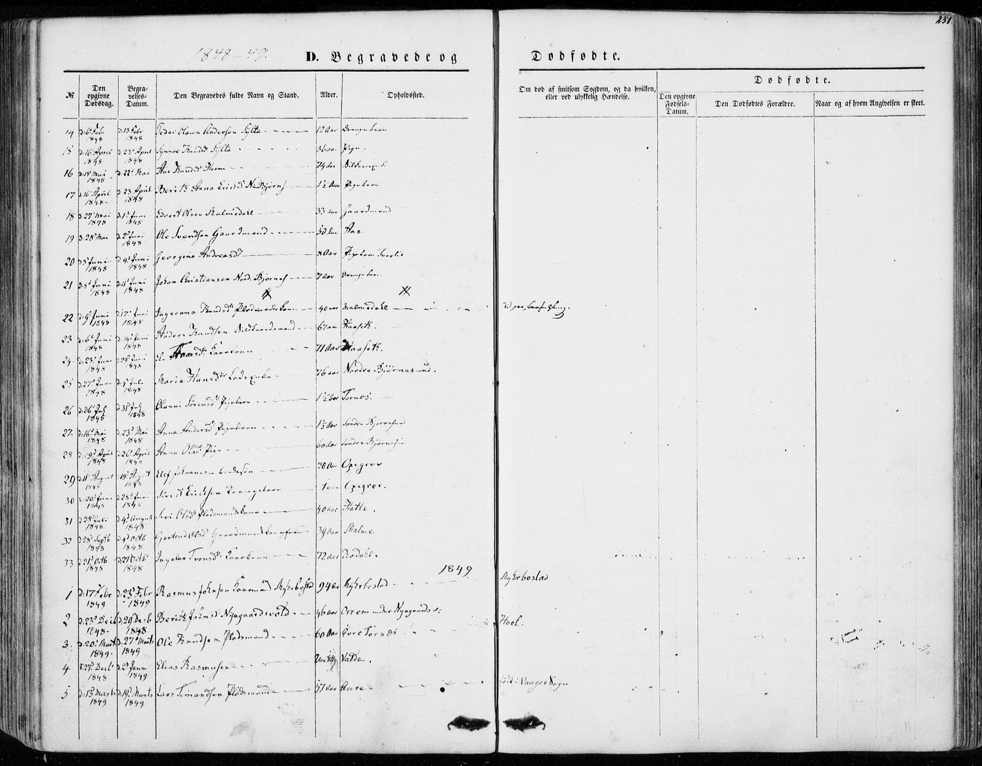 Ministerialprotokoller, klokkerbøker og fødselsregistre - Møre og Romsdal, AV/SAT-A-1454/565/L0748: Ministerialbok nr. 565A02, 1845-1872, s. 237