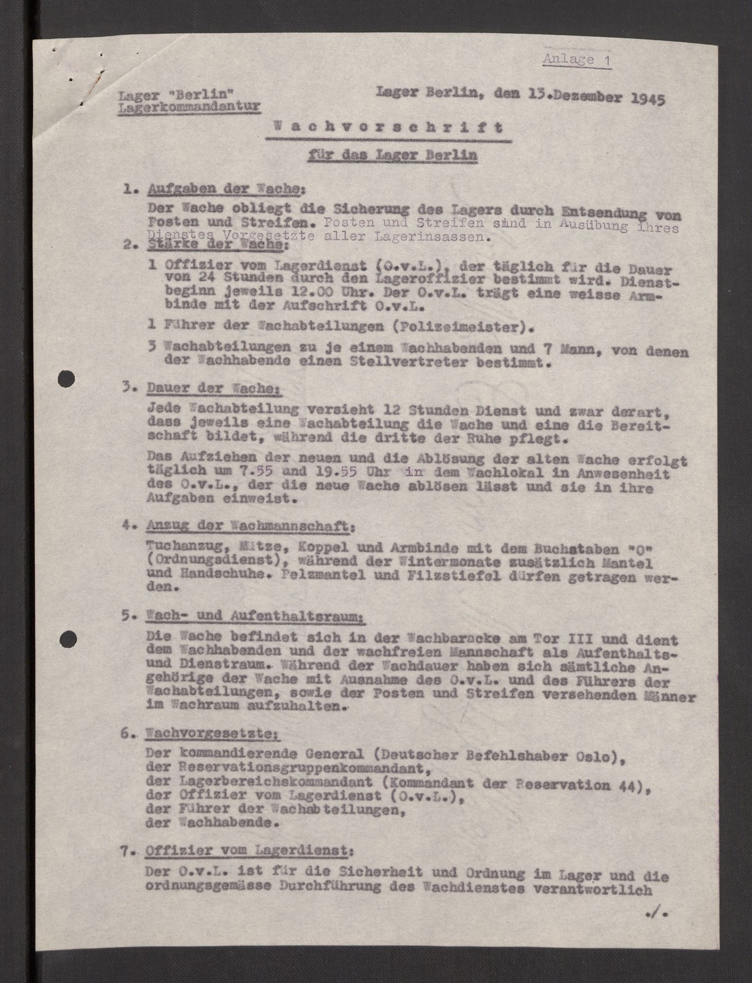 Deutscher Oberbefehlshaber Norwegen (DOBN), AV/RA-RAFA-2197/D/Dja/L0070/0001: DBO Abt. 1a / Lagerordnungen, 1946