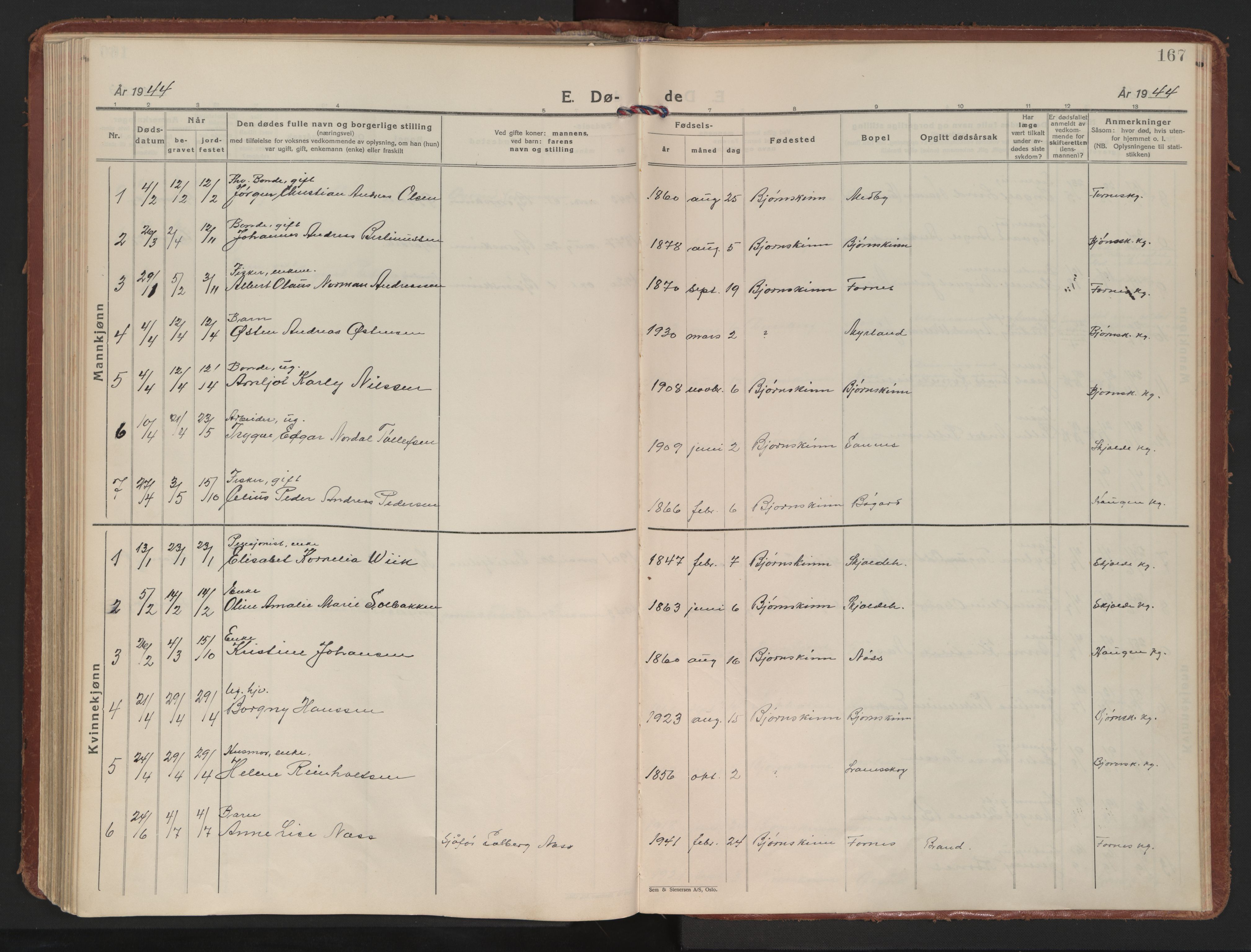 Ministerialprotokoller, klokkerbøker og fødselsregistre - Nordland, AV/SAT-A-1459/898/L1424: Ministerialbok nr. 898A04, 1928-1946, s. 167