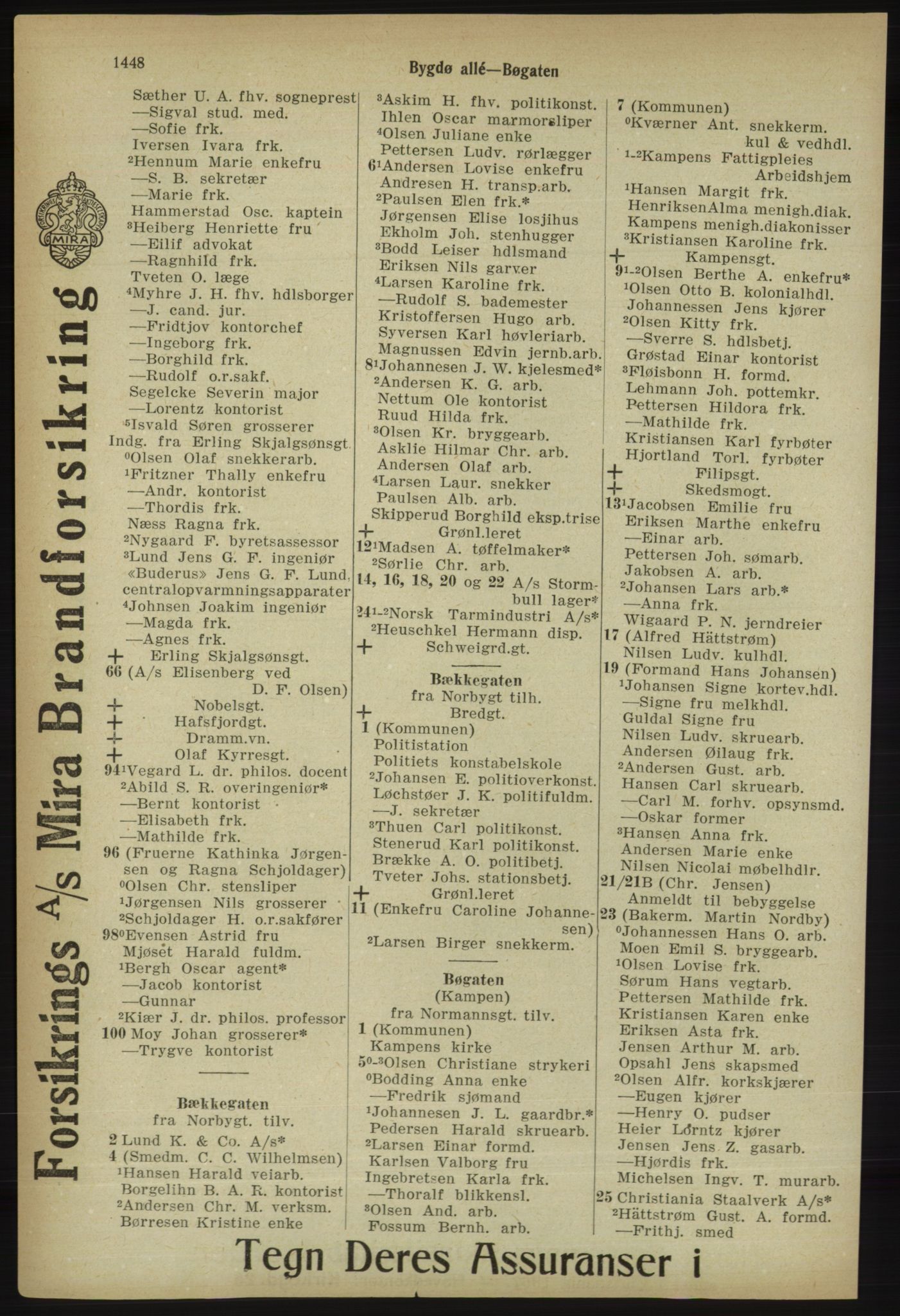 Kristiania/Oslo adressebok, PUBL/-, 1918, s. 1601